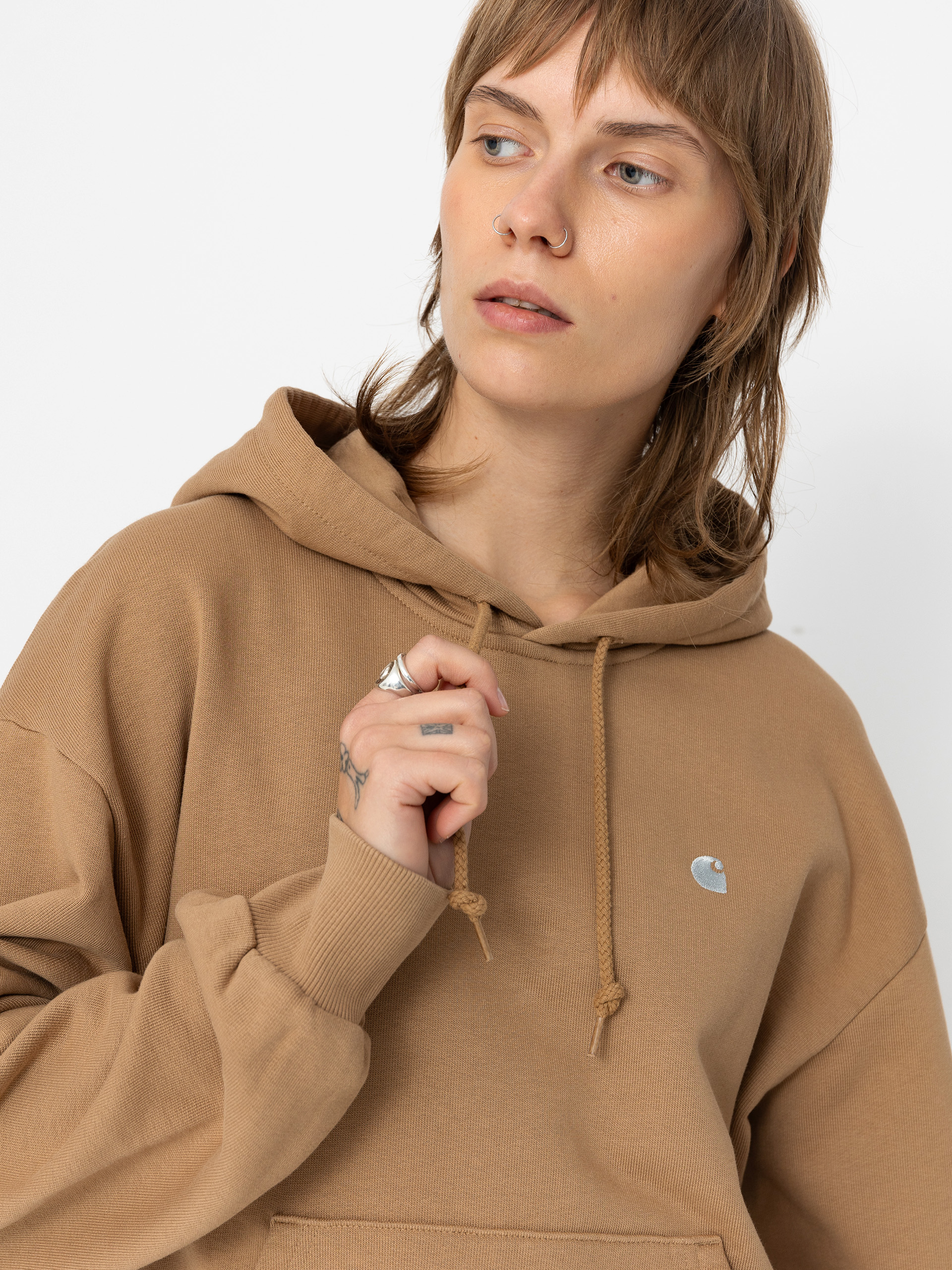 Bluza z kapturem Carhartt WIP Casey HD Wmn (peanut/silver)