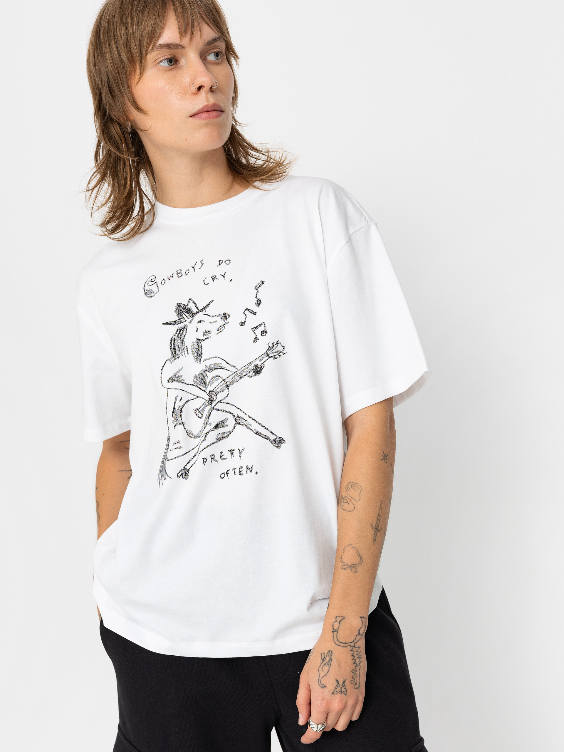 T-shirt Carhartt WIP Pepe Sad Cowboy Wmn (white/black)