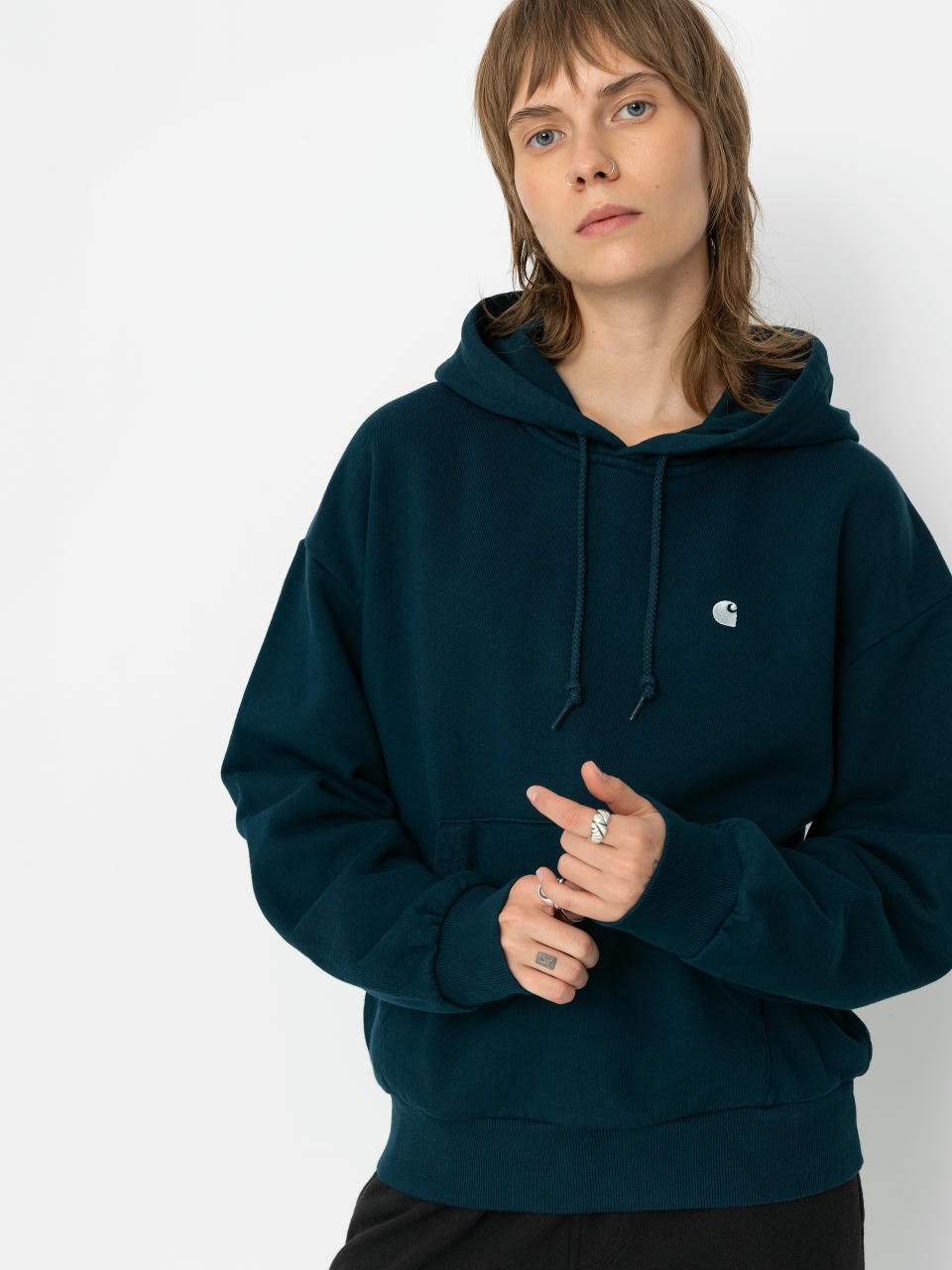 Bluza z kapturem Carhartt WIP Casey HD Wmn (duck blue/silver)