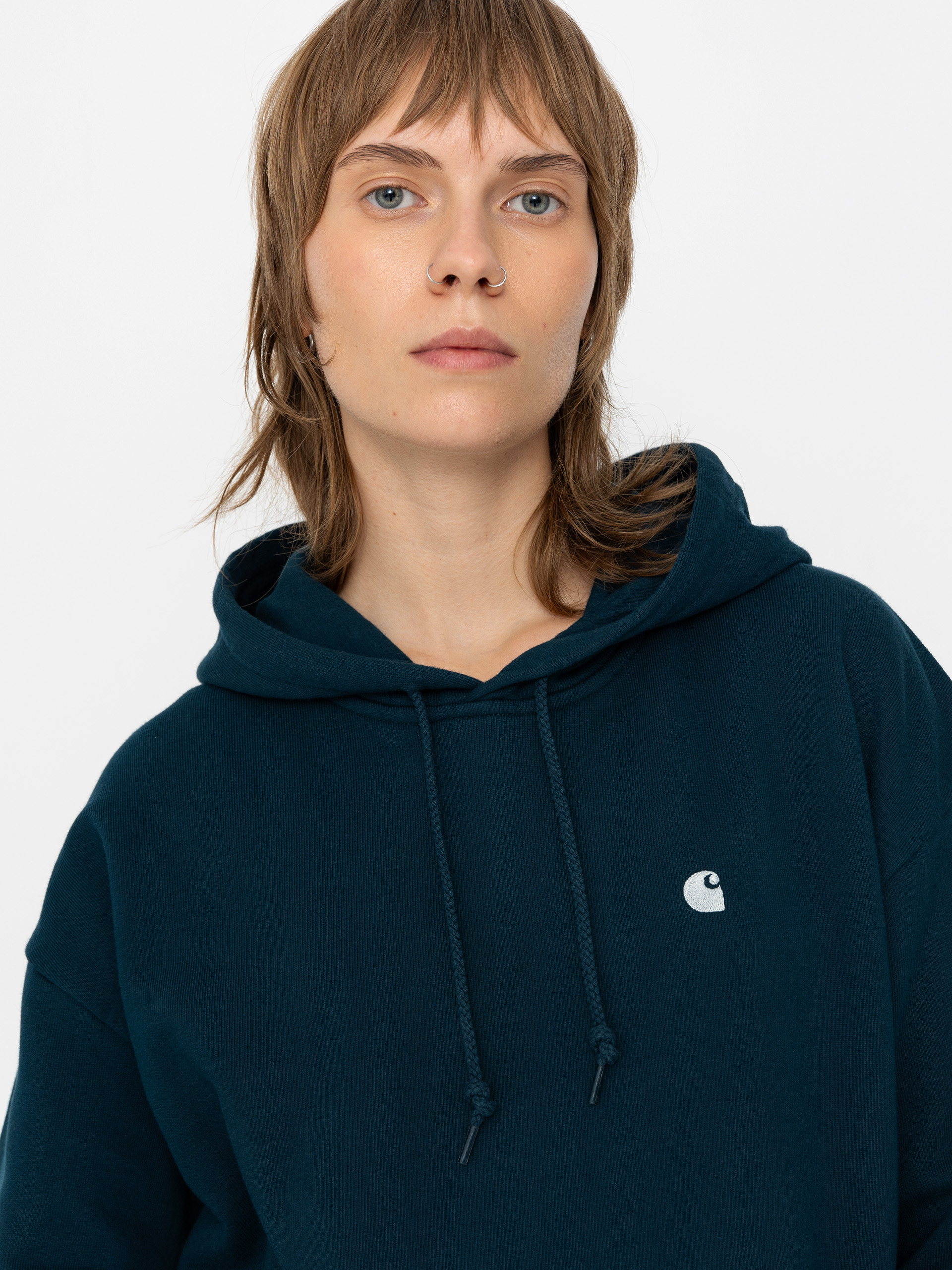 Bluza z kapturem Carhartt WIP Casey HD Wmn (duck blue/silver)