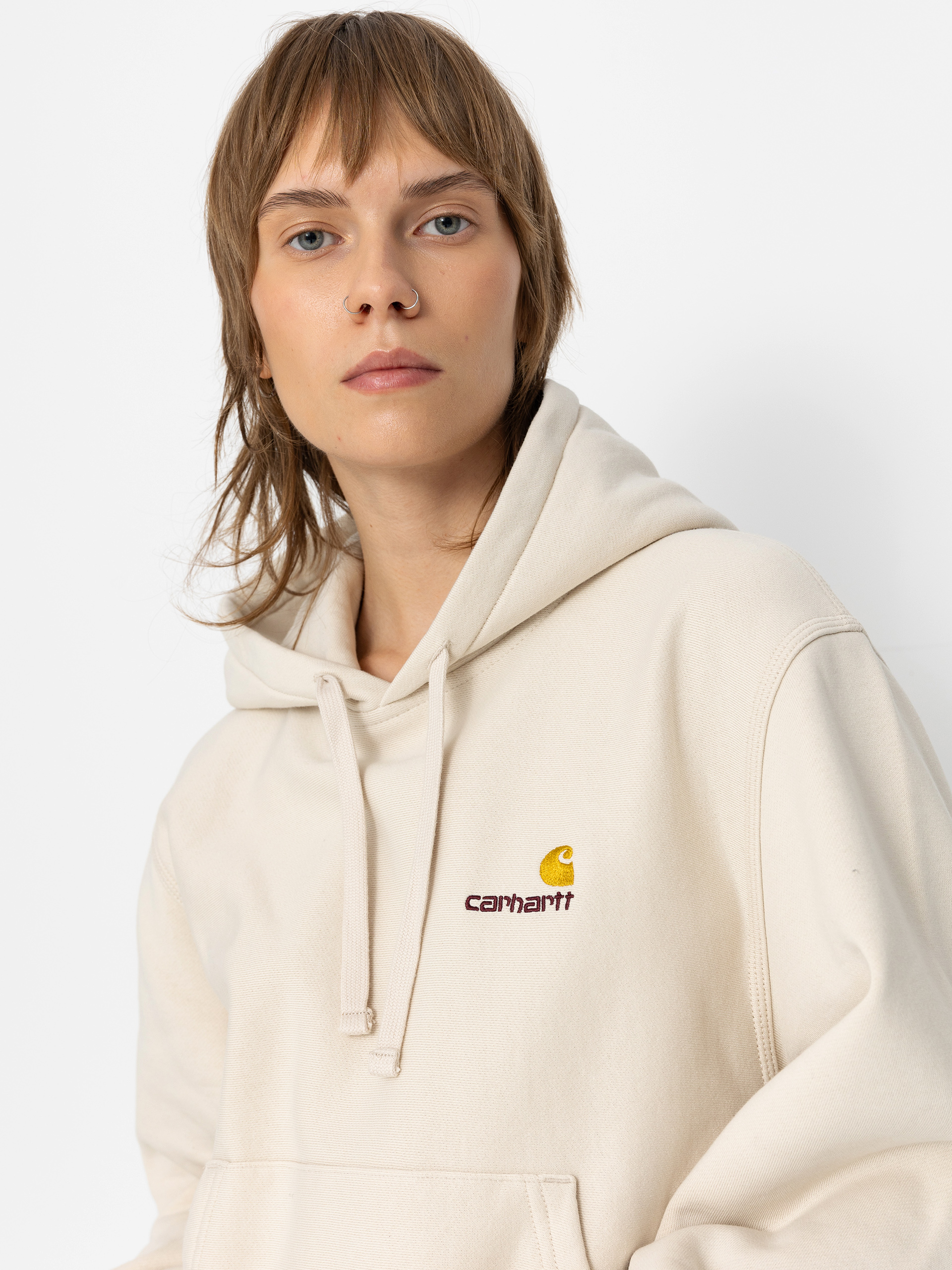 Bluza z kapturem Carhartt WIP American Script HD Wmn (moonbeam)
