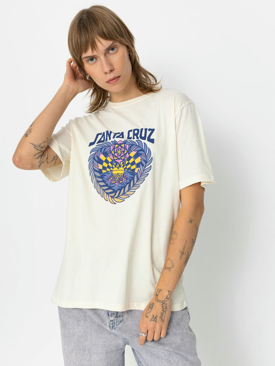 T-shirt Santa Cruz Heart Set Front Wmn (off white)