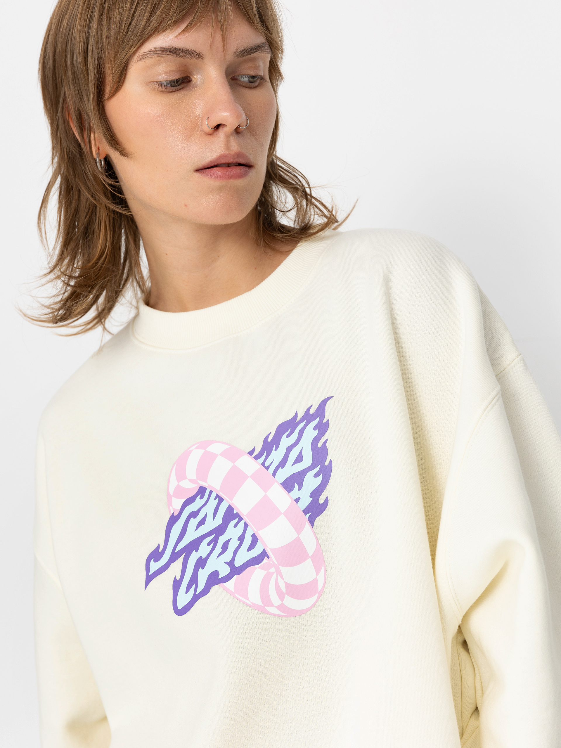 Bluza Santa Cruz Goal Flame Front Wmn (off white)