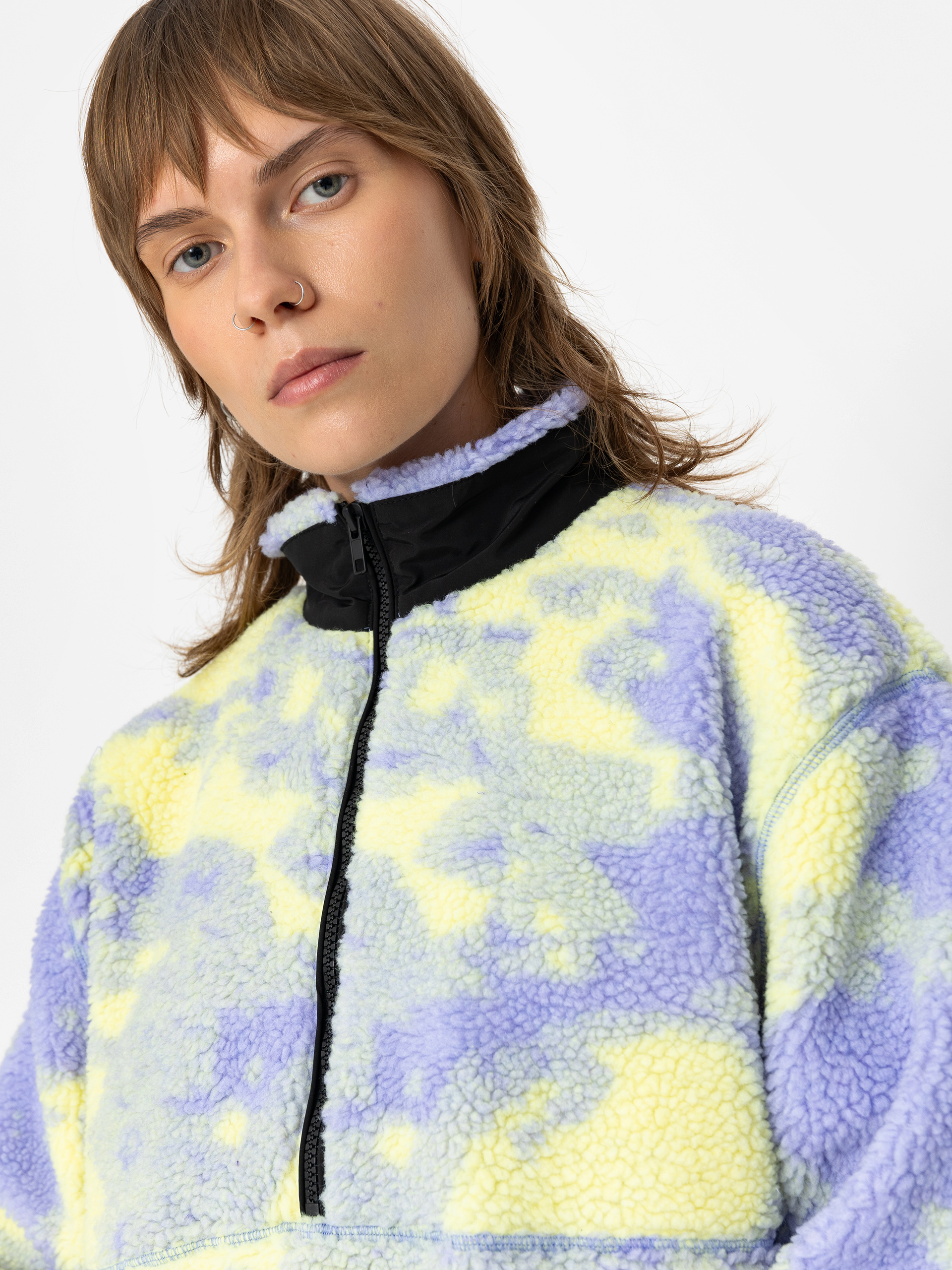 Kurtka Santa Cruz Astra Sherpa Fleece Wmn (purple/yellow tie dye)