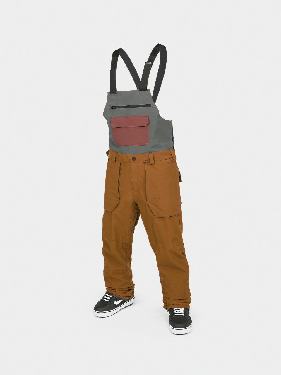 Męskie Spodnie snowboardowe Volcom Roan Bib Overall (caramel)