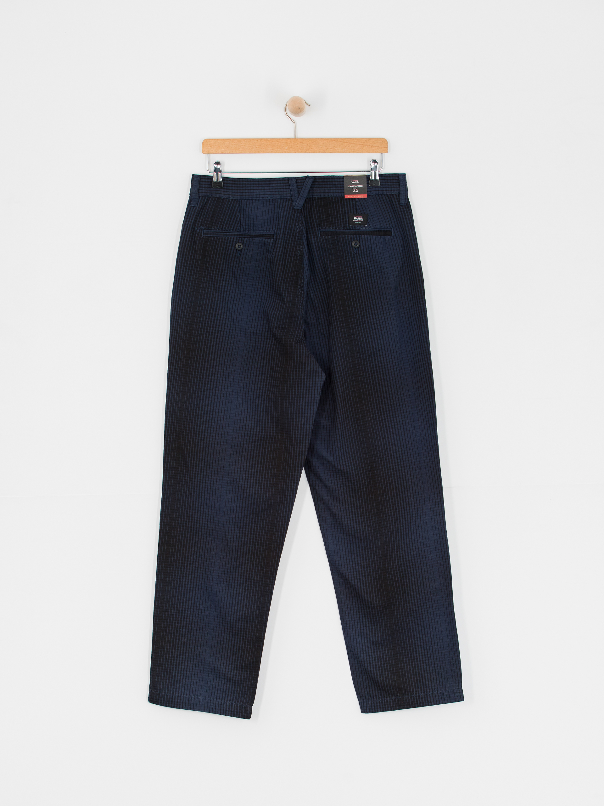 Spodnie Vans Authentic Chino Loose Tapered Plaid (dress blues/black)