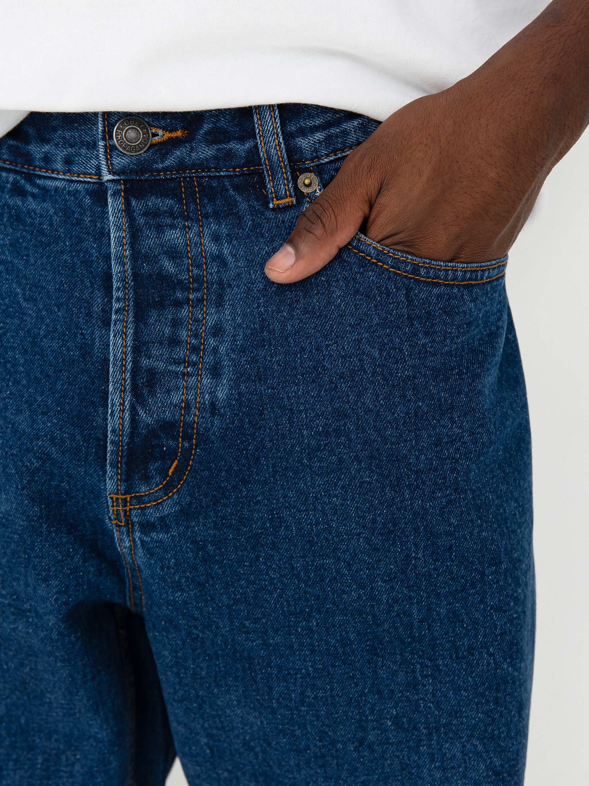 Spodnie OBEY Hardwork Denim (stonewash indigo)