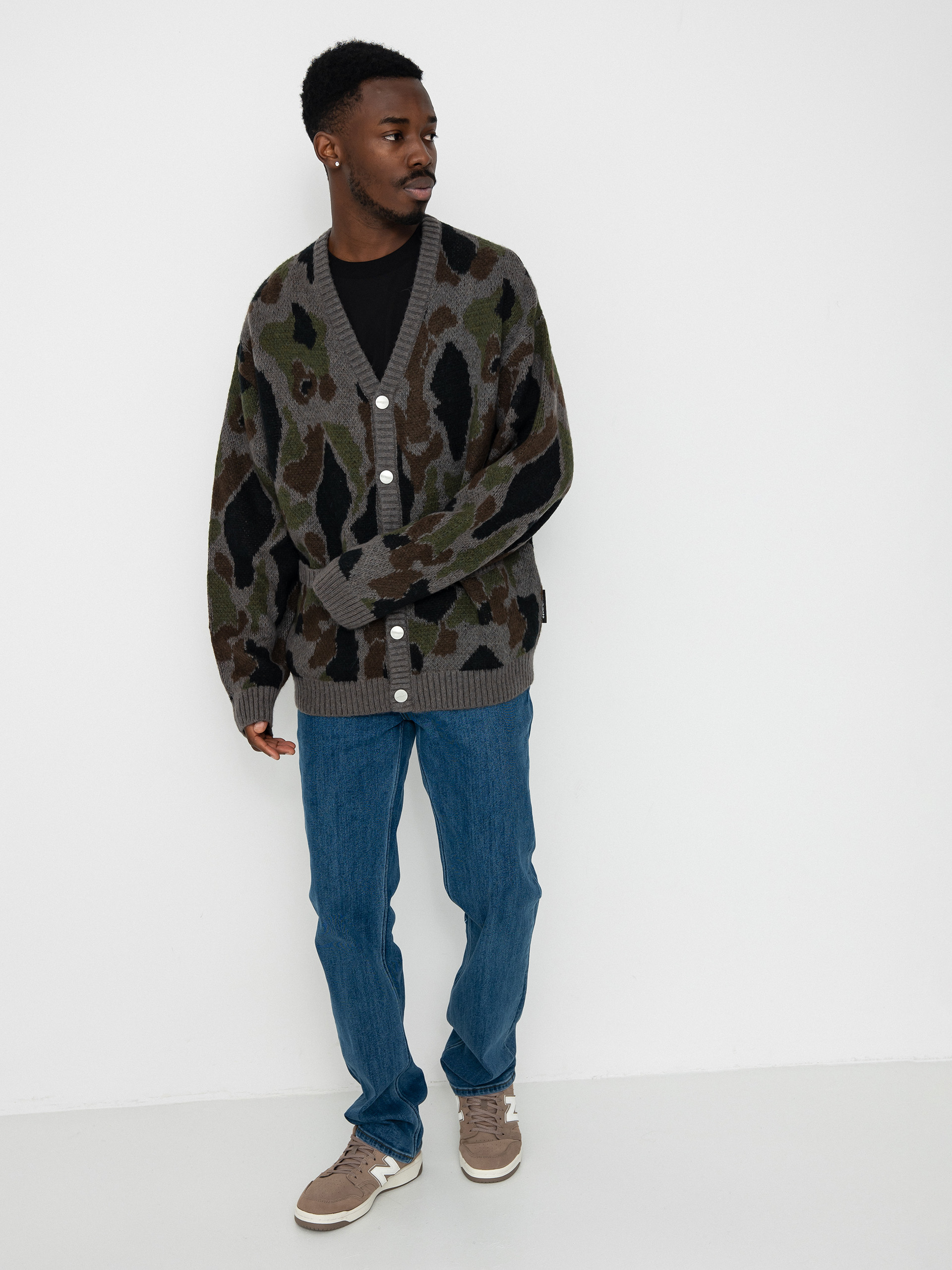 Sweter Carhartt WIP Merton Cardigan - camo (camo duck jacquard/grey)