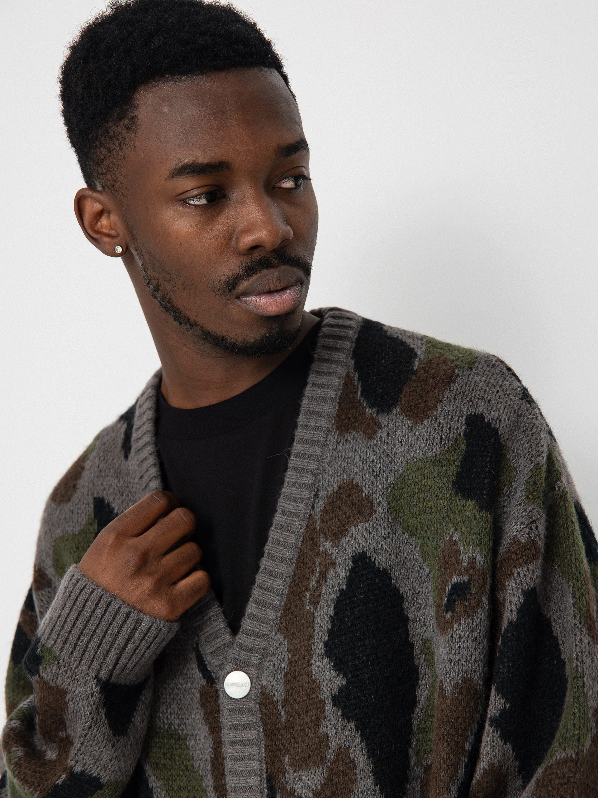 Sweter Carhartt WIP Merton Cardigan (camo duck jacquard/grey)