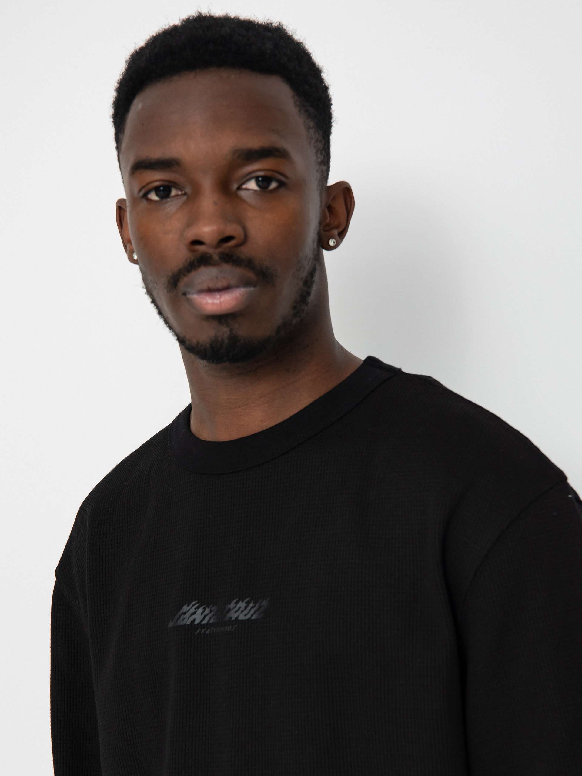 Longsleeve Santa Cruz Flame Strip Waffle (black)