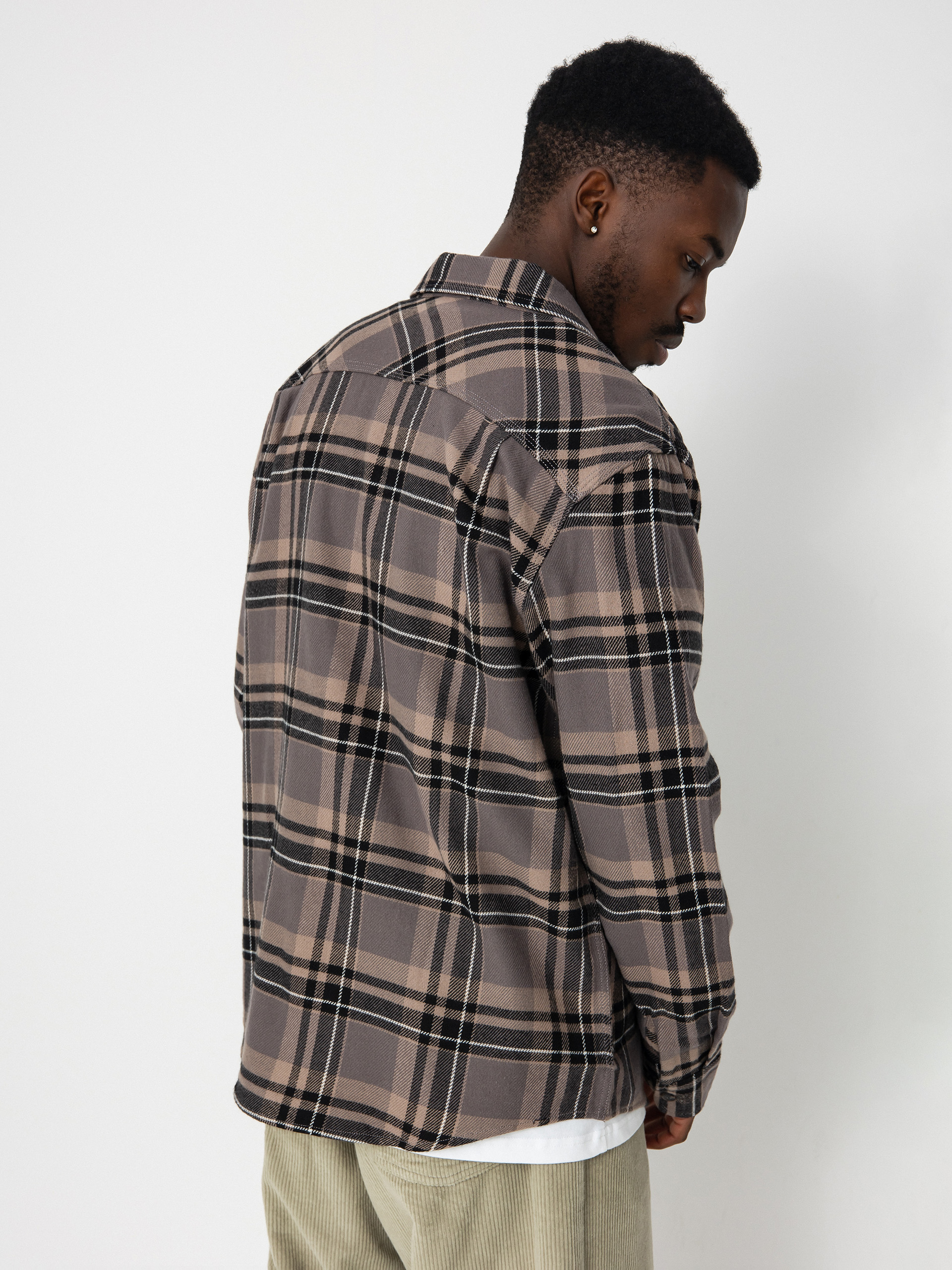Koszula Brixton Bowery Flannel Ls (charcoal/black/cinder grey)