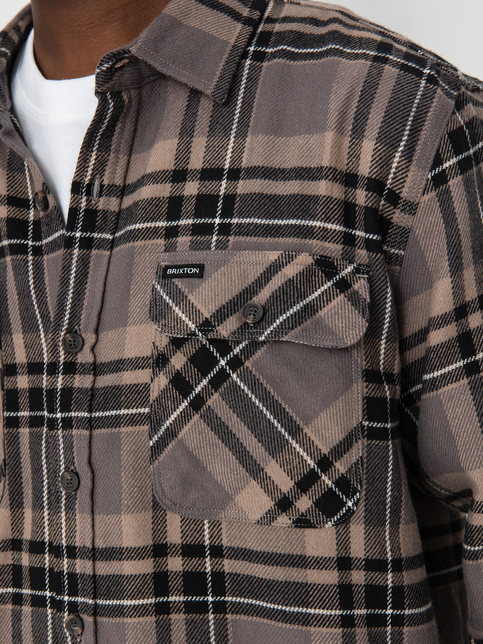 Koszula Brixton Bowery Flannel Ls (charcoal/black/cinder grey)