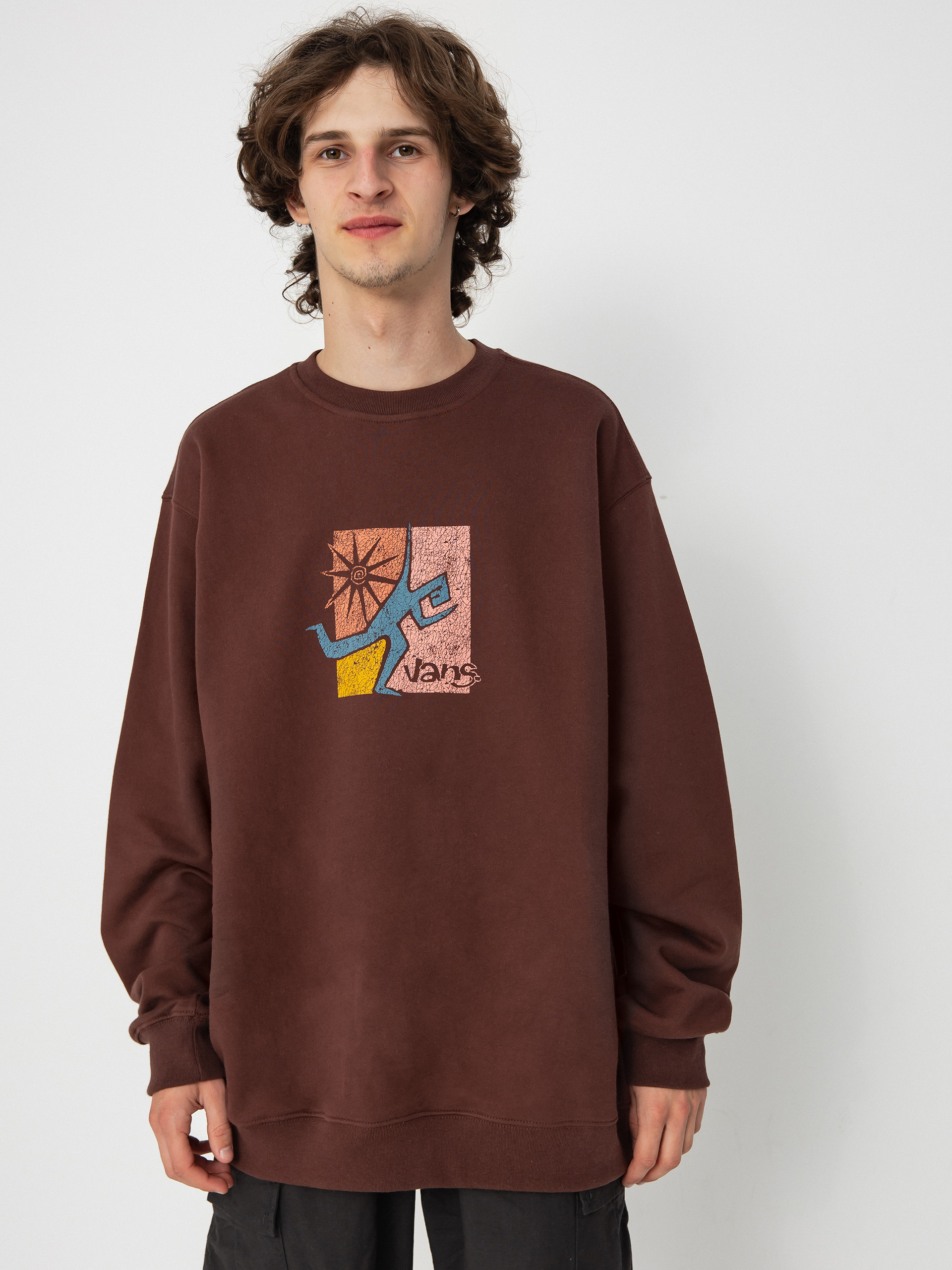 Bluza Vans Style Guy Loose Crew (bitter chocolate)