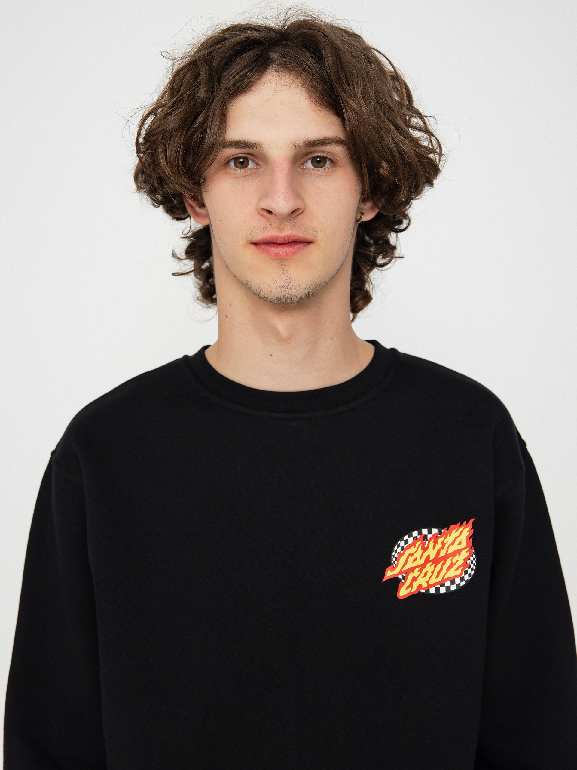 Bluza Santa Cruz Oval Check Flame (black)