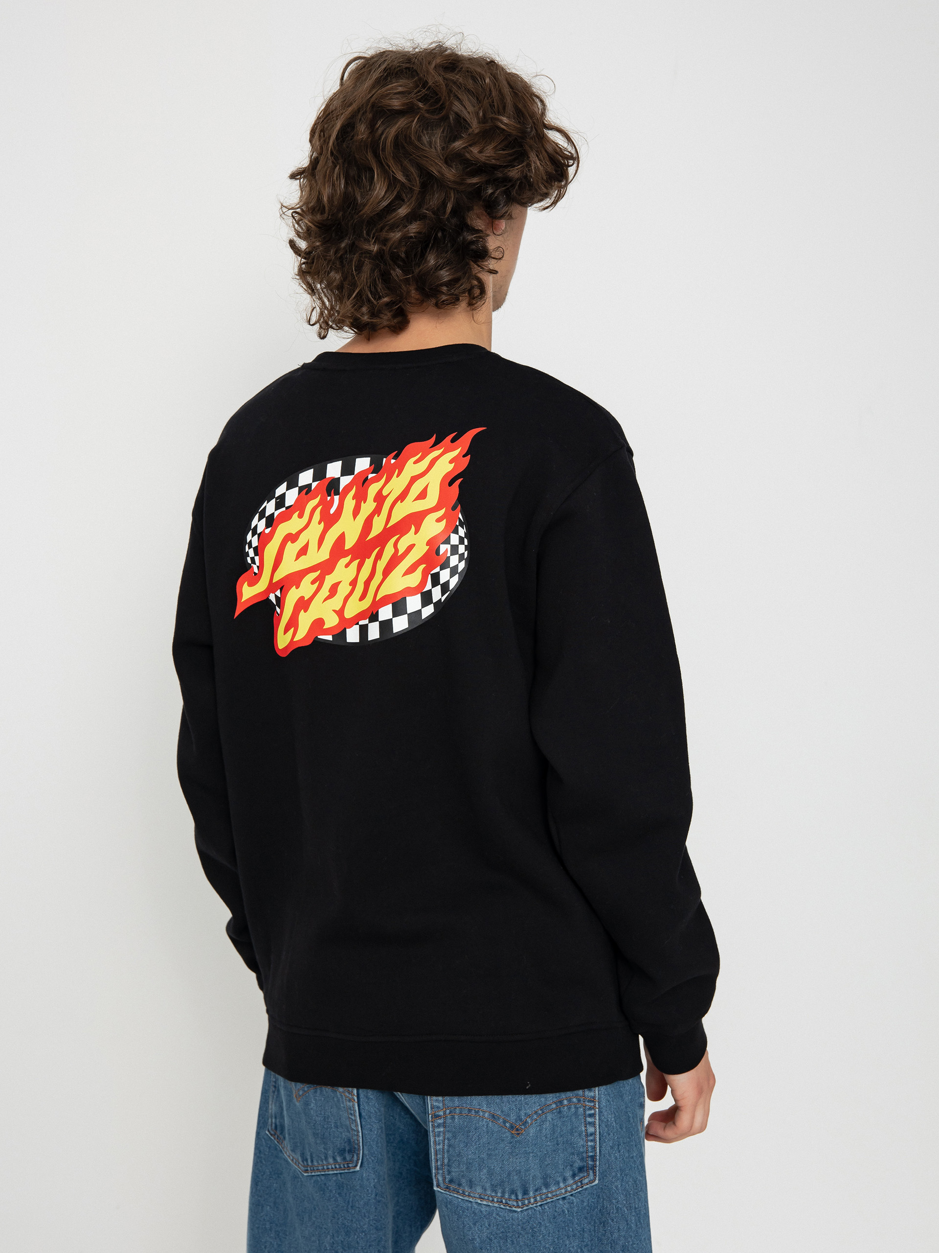 Bluza Santa Cruz Oval Check Flame (black)