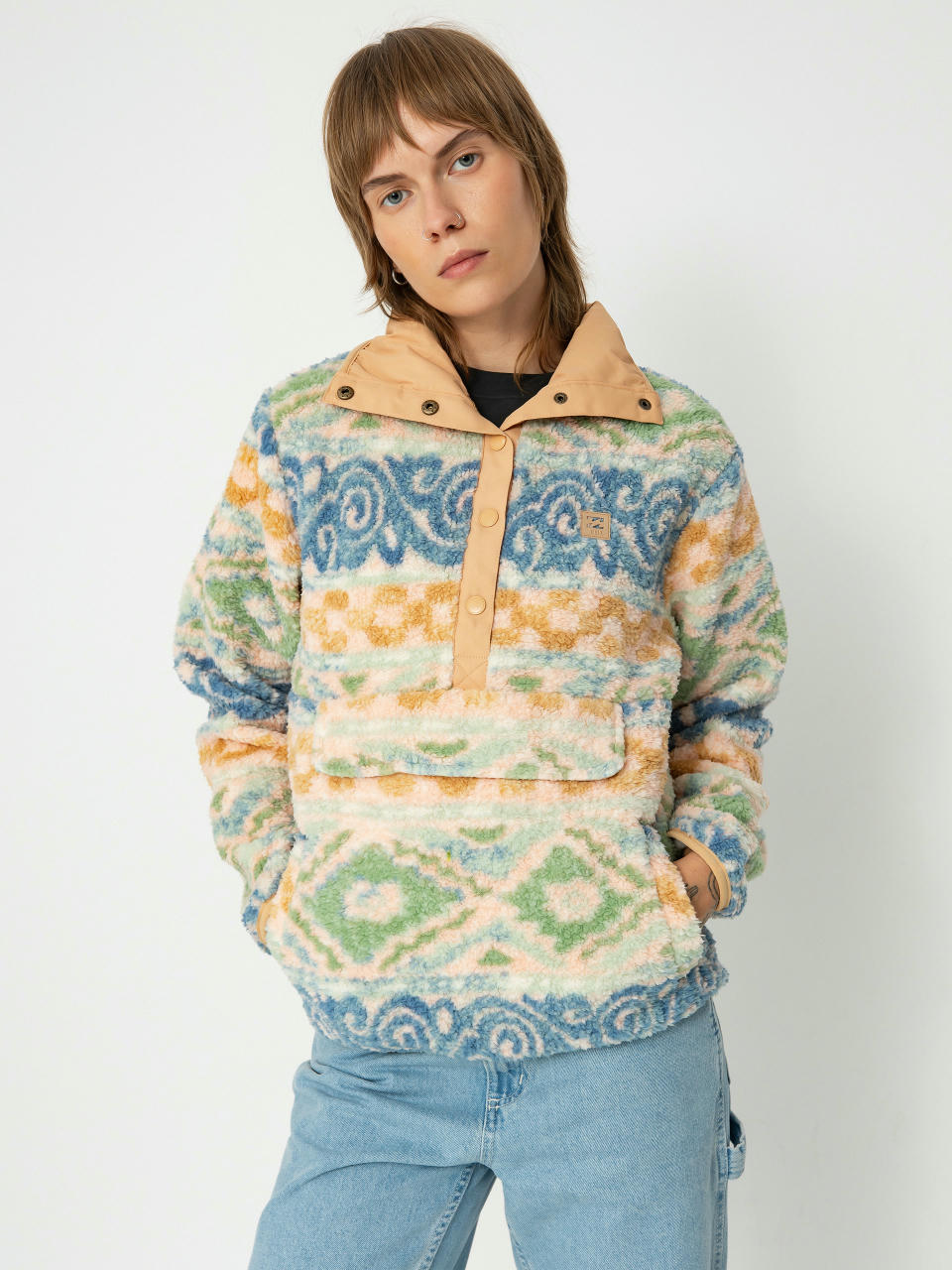 Damski Polar Billabong Switchback Pullover (blue haze)