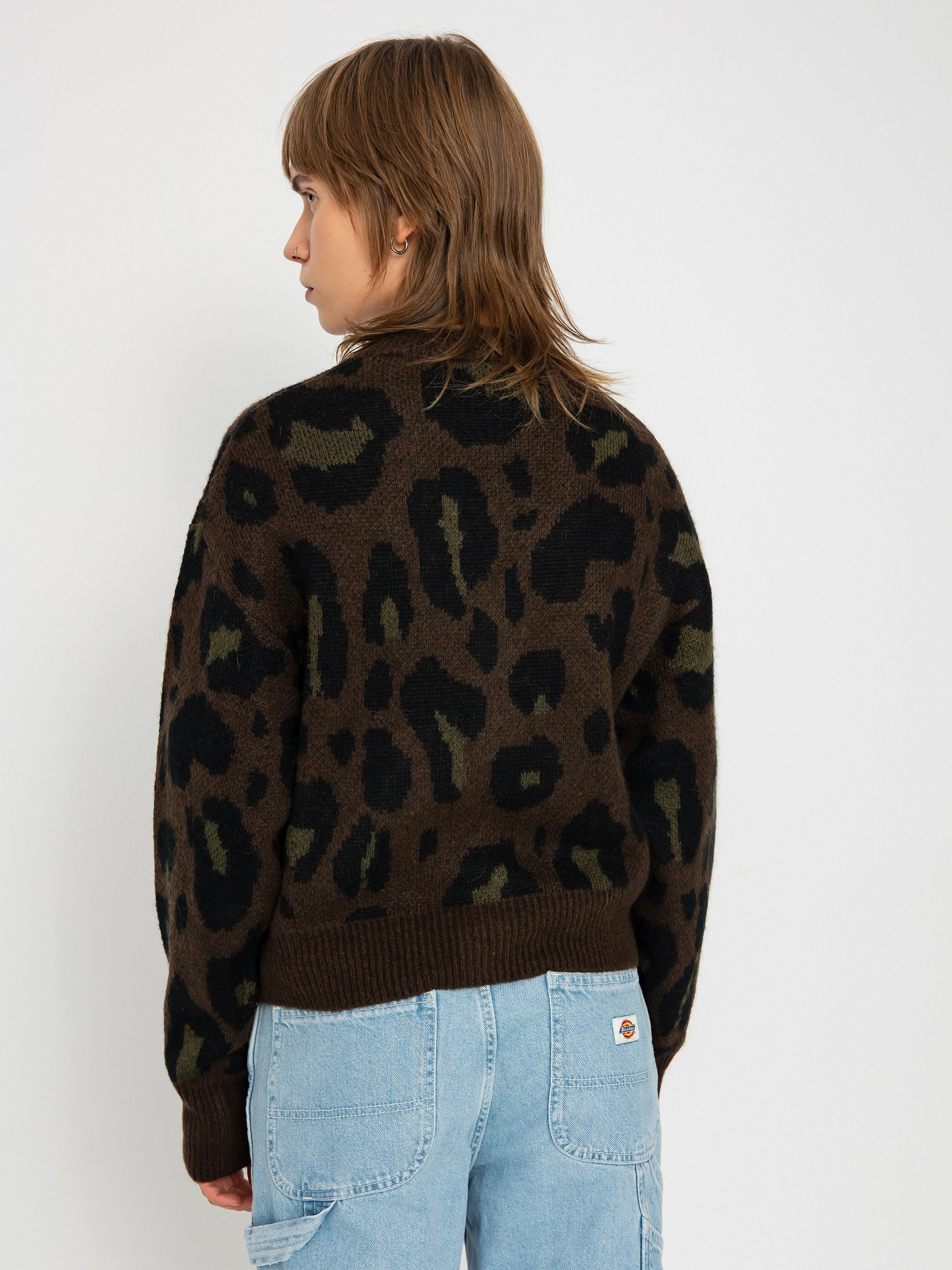 Sweter Carhartt WIP Merton Cardigan Wmn (camo leo jacquard/tamarind)