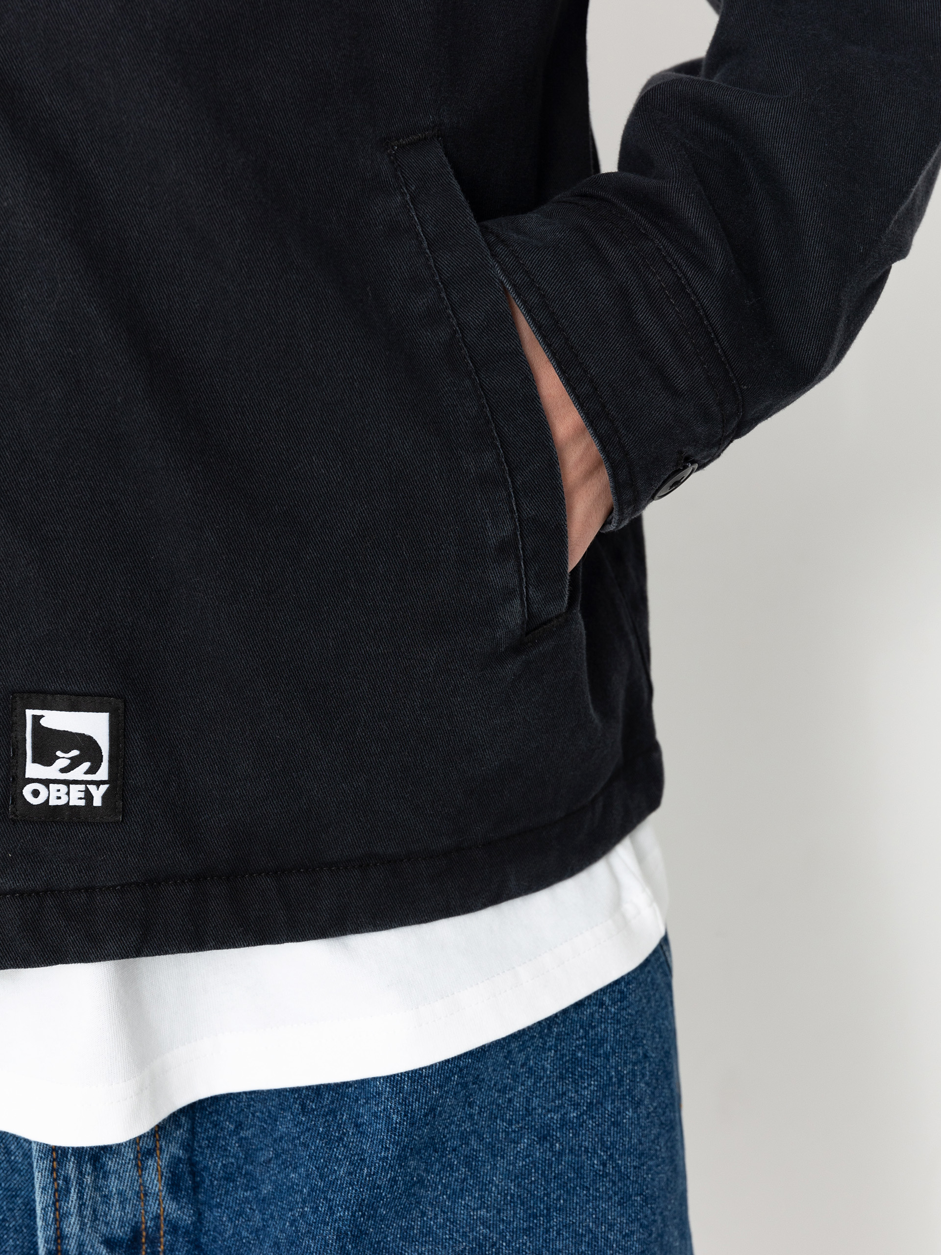 Kurtka OBEY Head Jazz Zip Up (digital black faded wash)