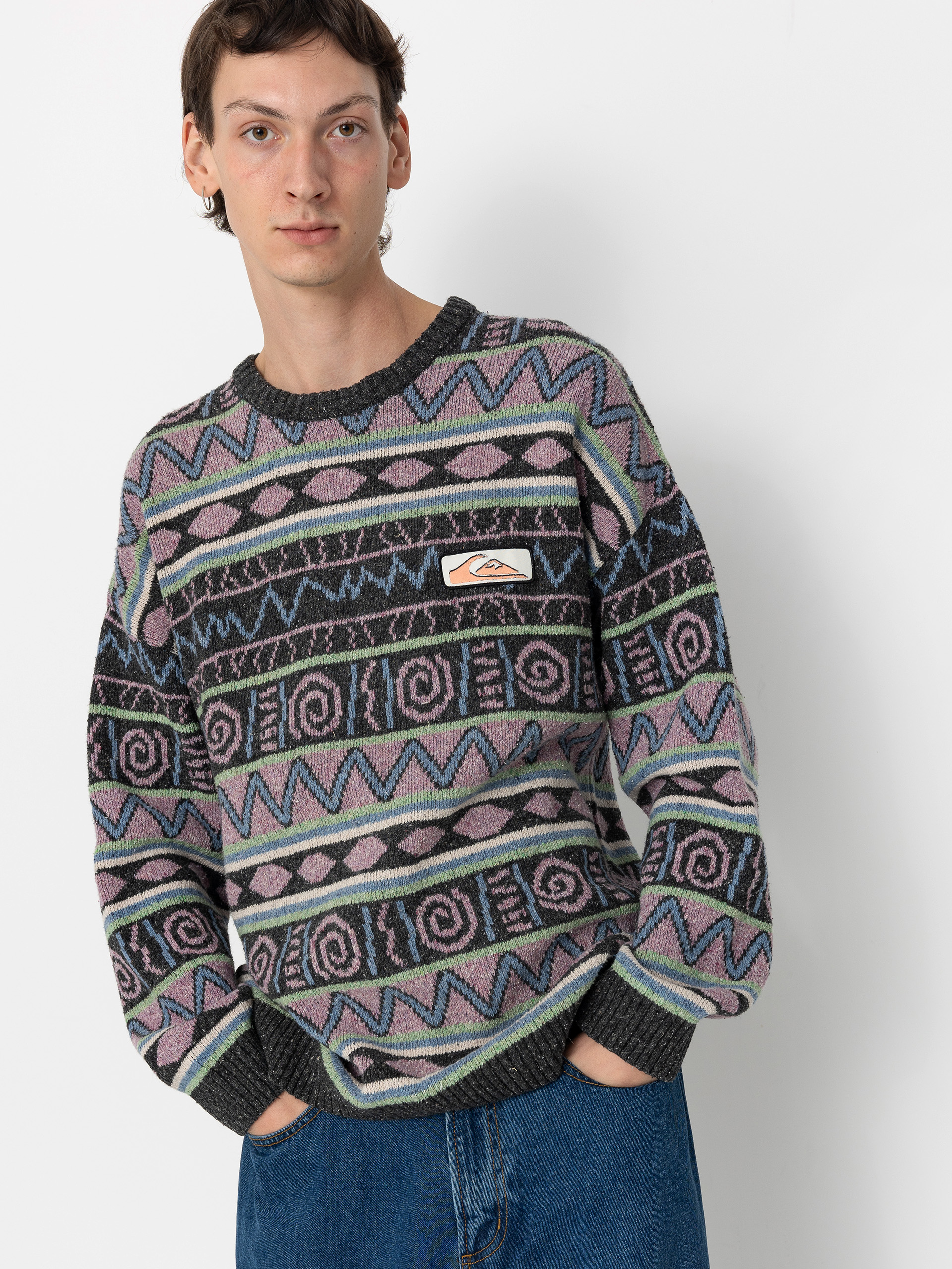 Sweter Quiksilver Purple Vision (grape shake heritage stripe 64)