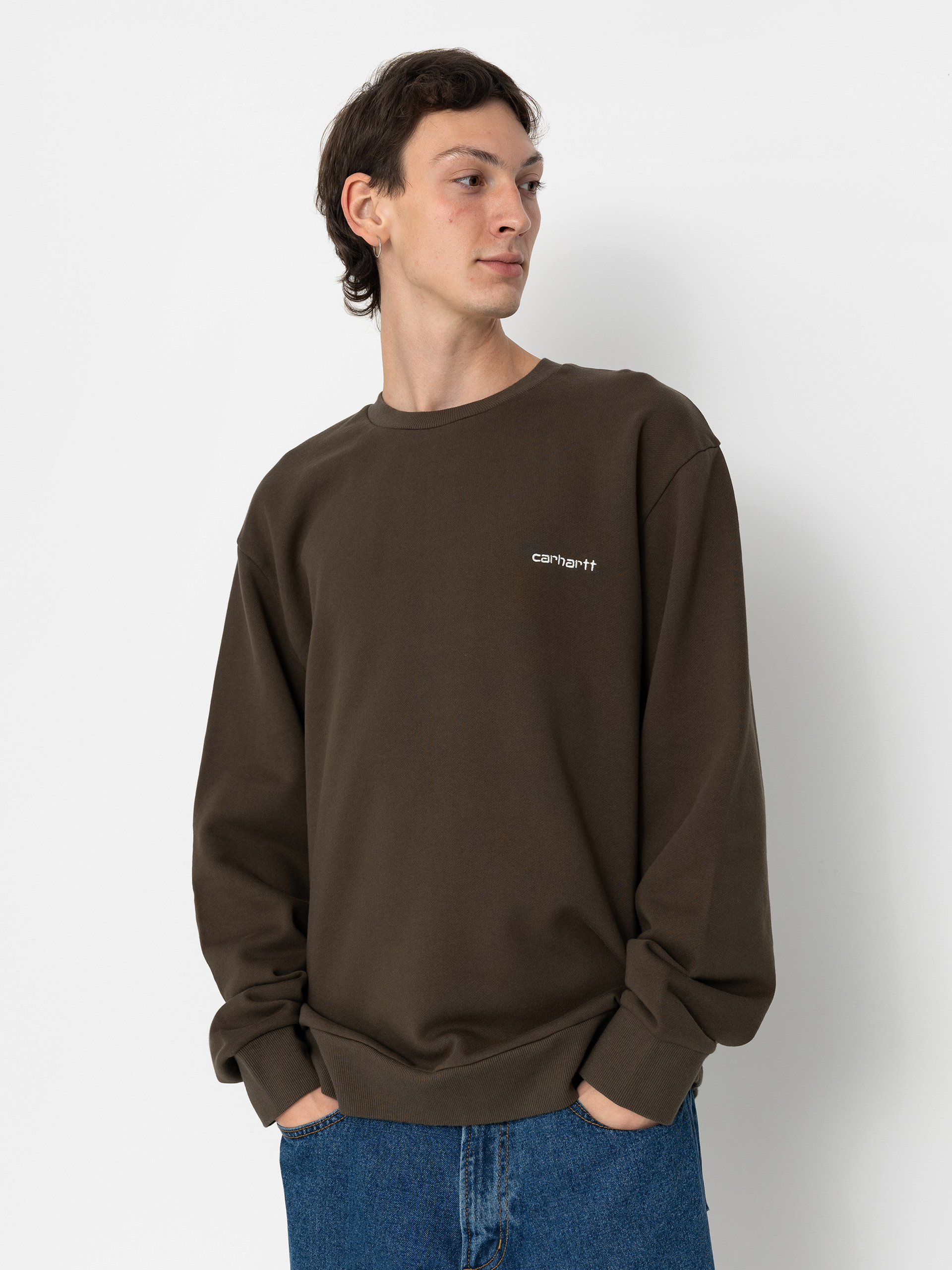 Bluza Carhartt WIP Script Embroidery (cypress/white)