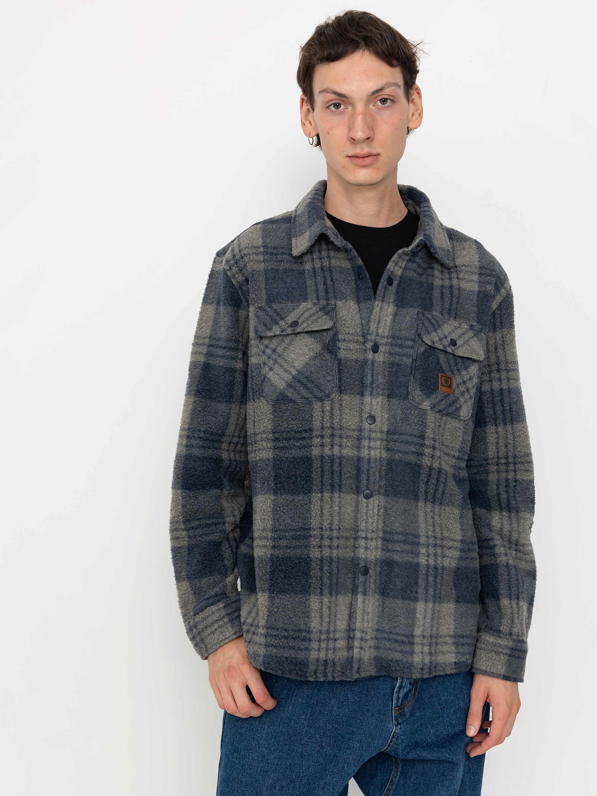 Koszula Brixton Bowery Arctic Stretch Ls (washed navy/beige plaid)