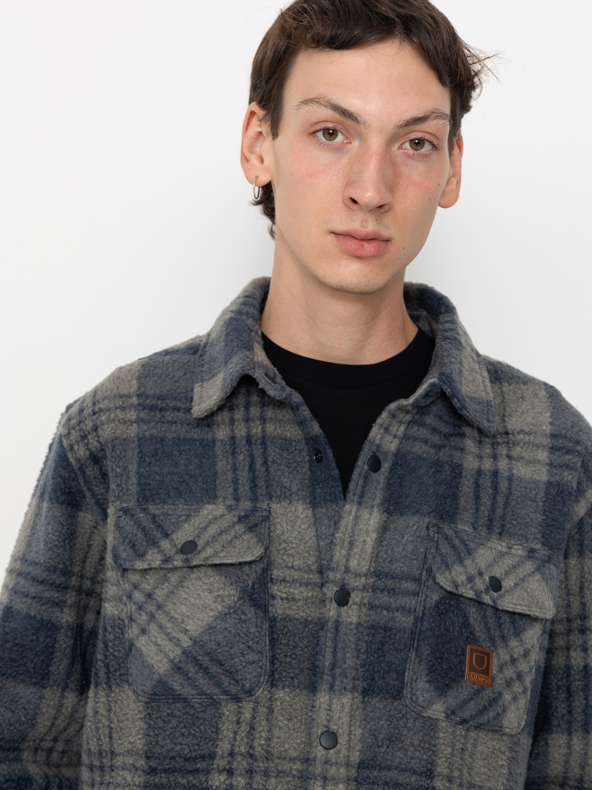 Koszula Brixton Bowery Arctic Stretch Ls (washed navy/beige plaid)