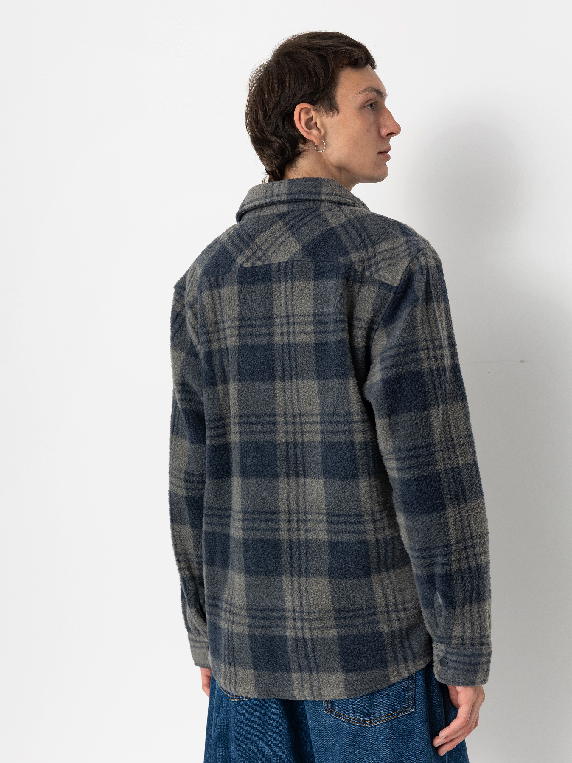 Koszula Brixton Bowery Arctic Stretch Ls (washed navy/beige plaid)