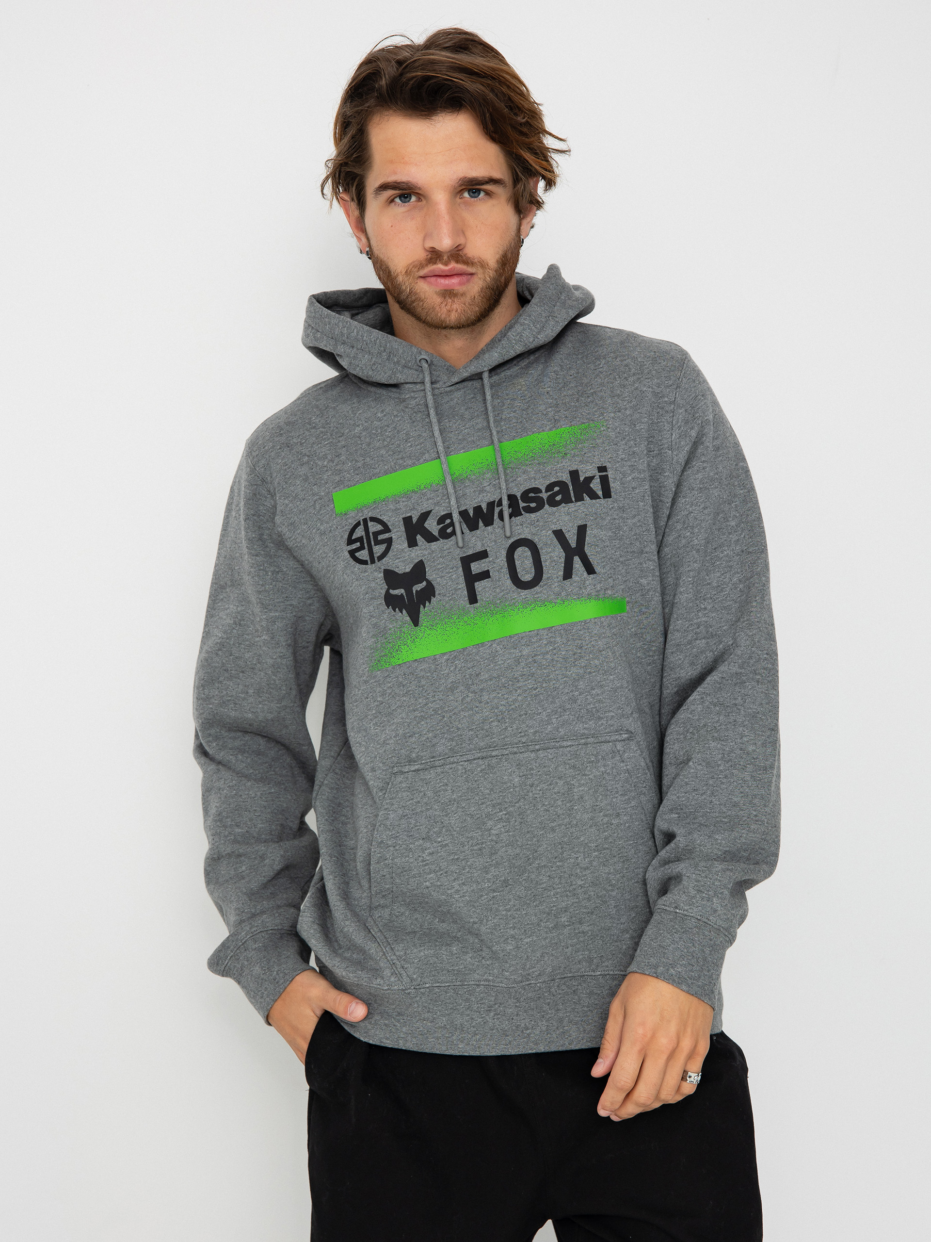 Bluza z kapturem Fox X Kawasaki HD (heather graph)