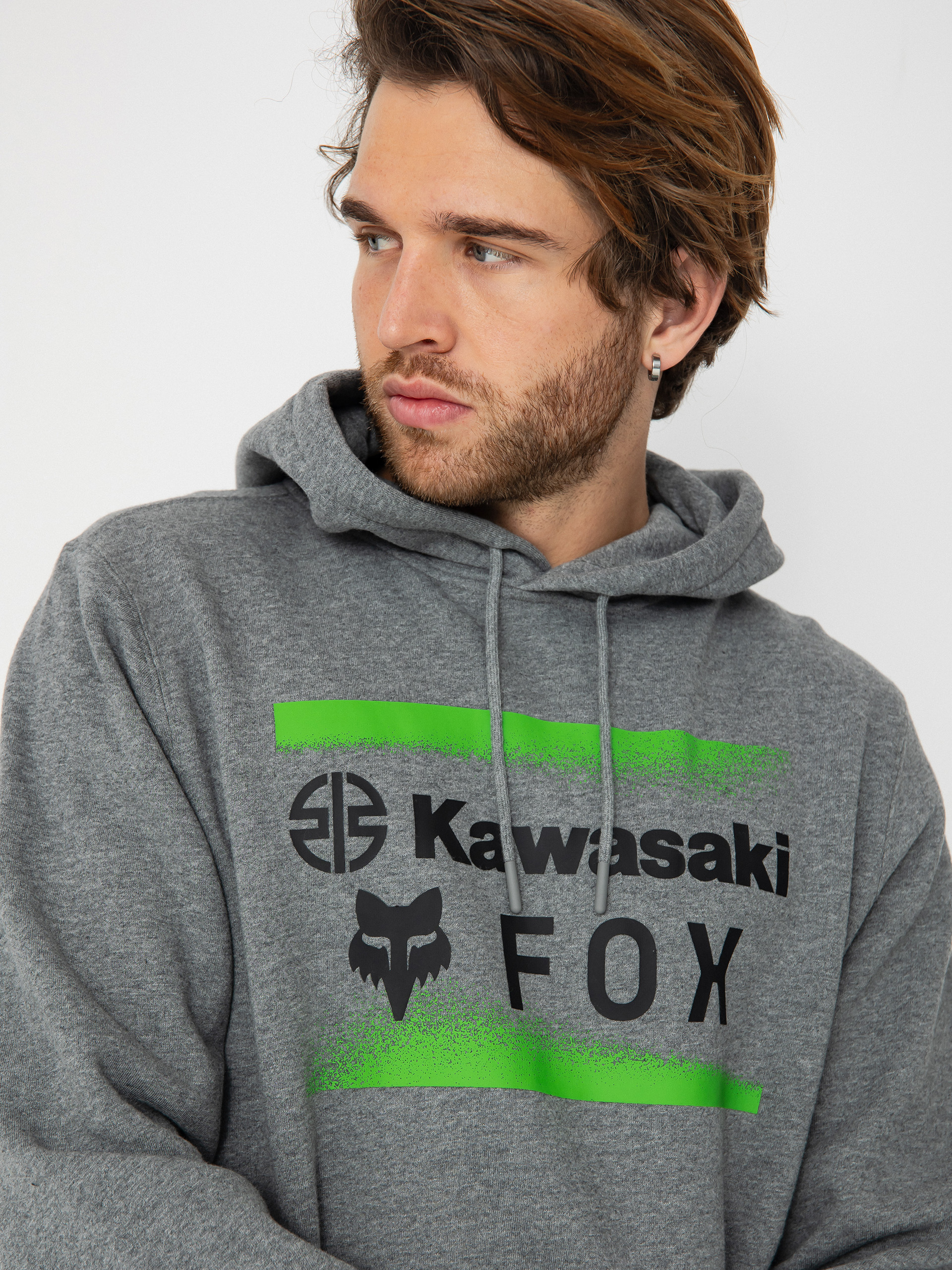 Bluza z kapturem Fox X Kawasaki HD (heather graph)
