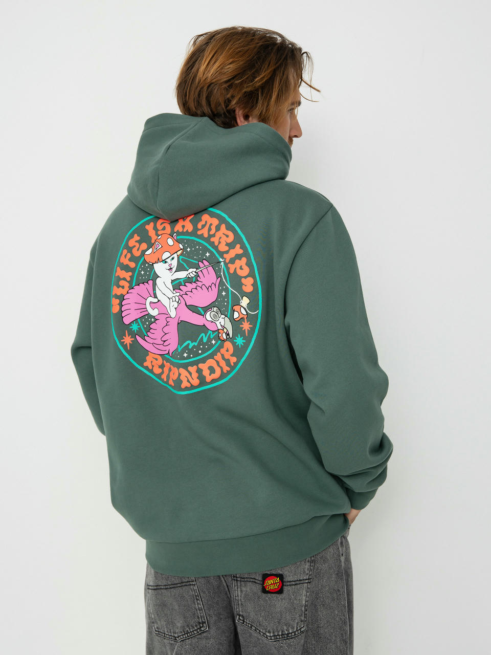 Bluza z kapturem RipNDip Take A Trip HD (alpine green)