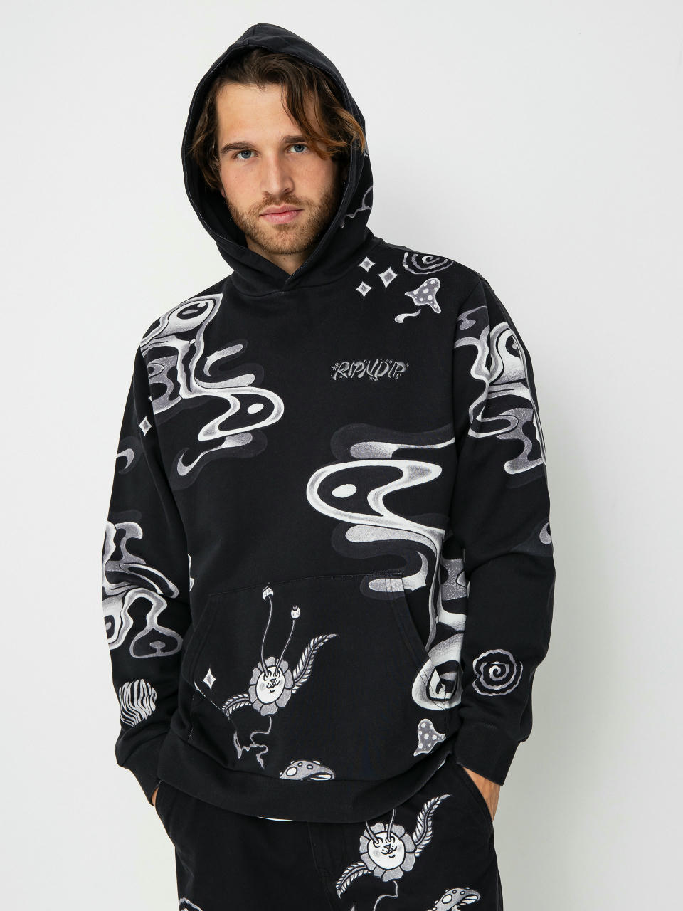 Bluza z kapturem RipNDip Space Walk HD (black)