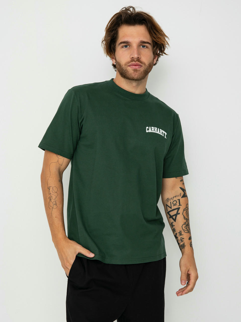 T-shirt Carhartt WIP University Script (sycamore tree/white)