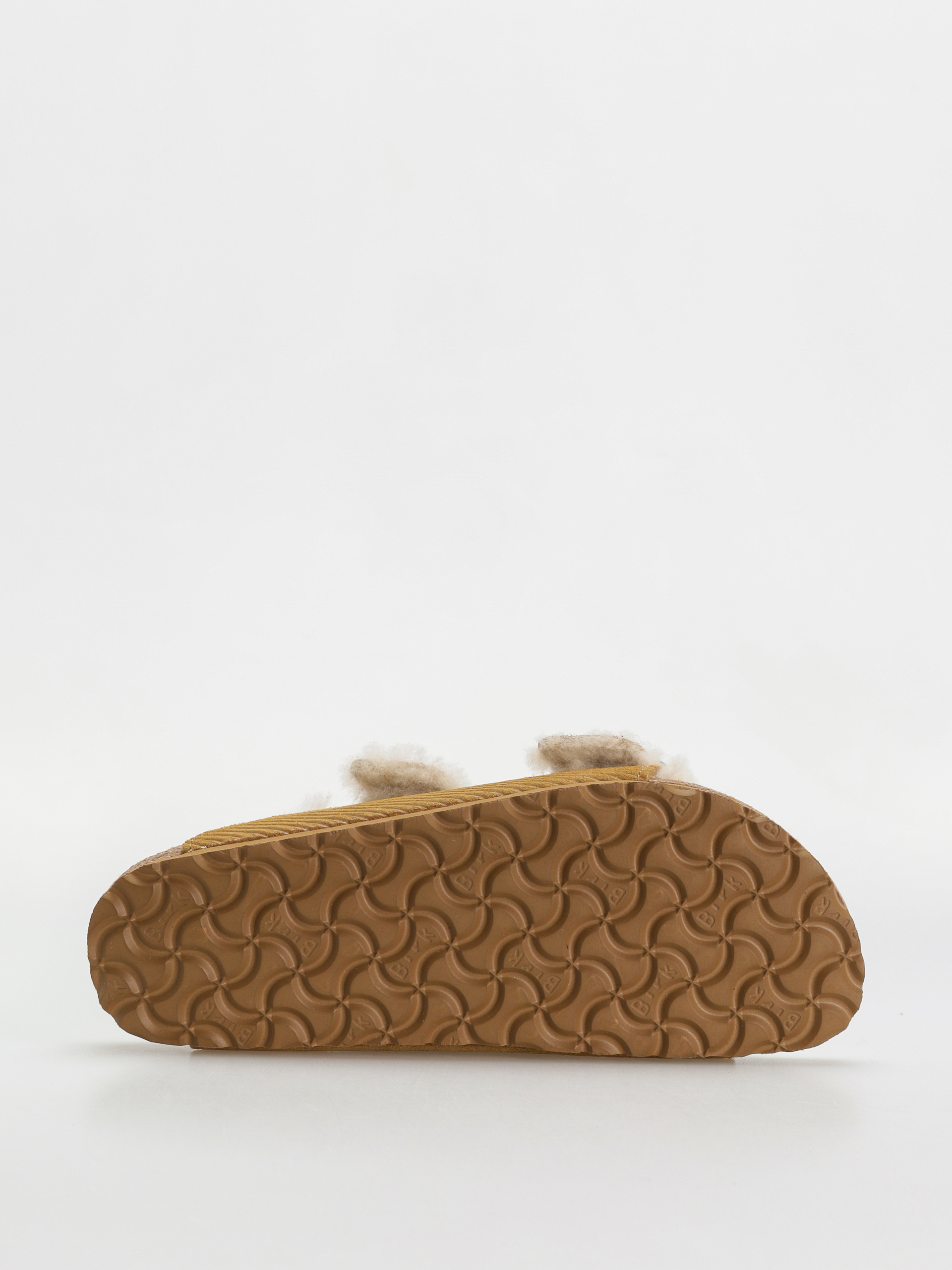 Klapki Birkenstock Arizona Fell Suede Leather Fur Narrow Wmn (corduroy cork brown)