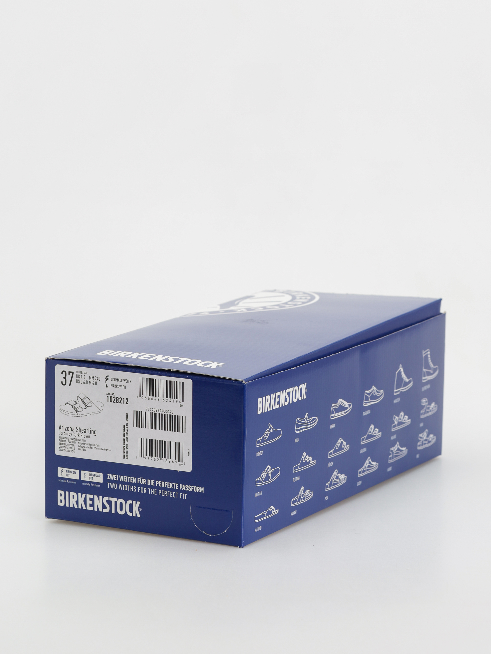 Klapki Birkenstock Arizona Fell Suede Leather Fur Narrow Wmn (corduroy cork brown)