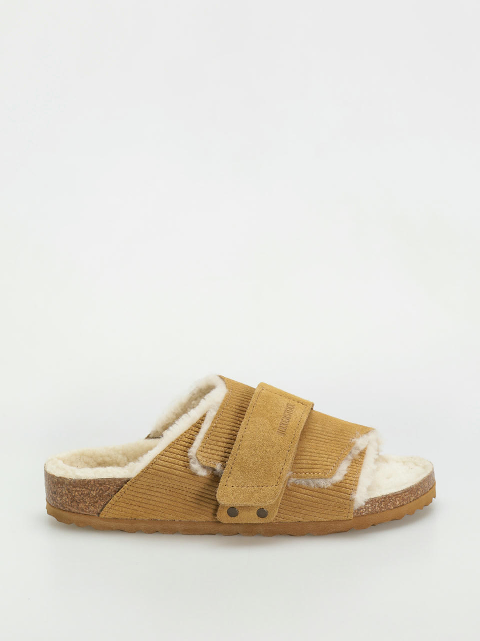 Klapki Birkenstock Kyoto Shearling Suede Leather Fur Narrow Wmn (corduroy cork brown)