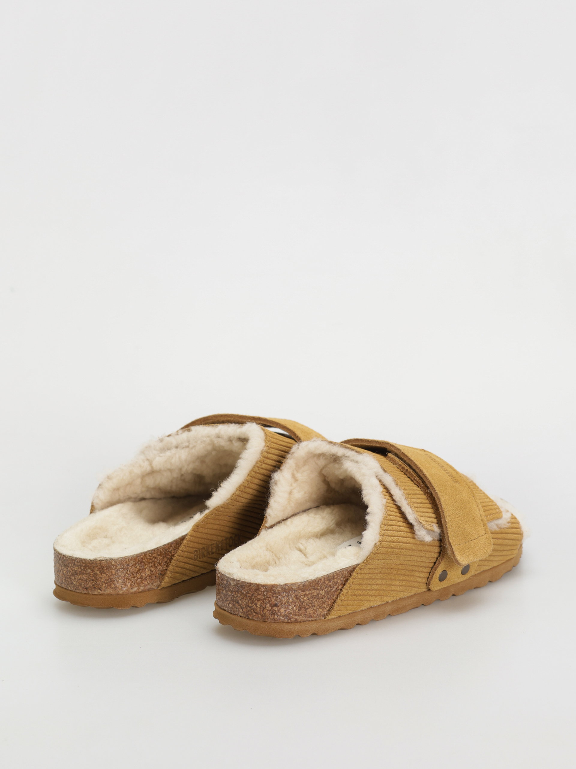 Klapki Birkenstock Kyoto Shearling Suede Leather Fur Narrow Wmn (corduroy cork brown)