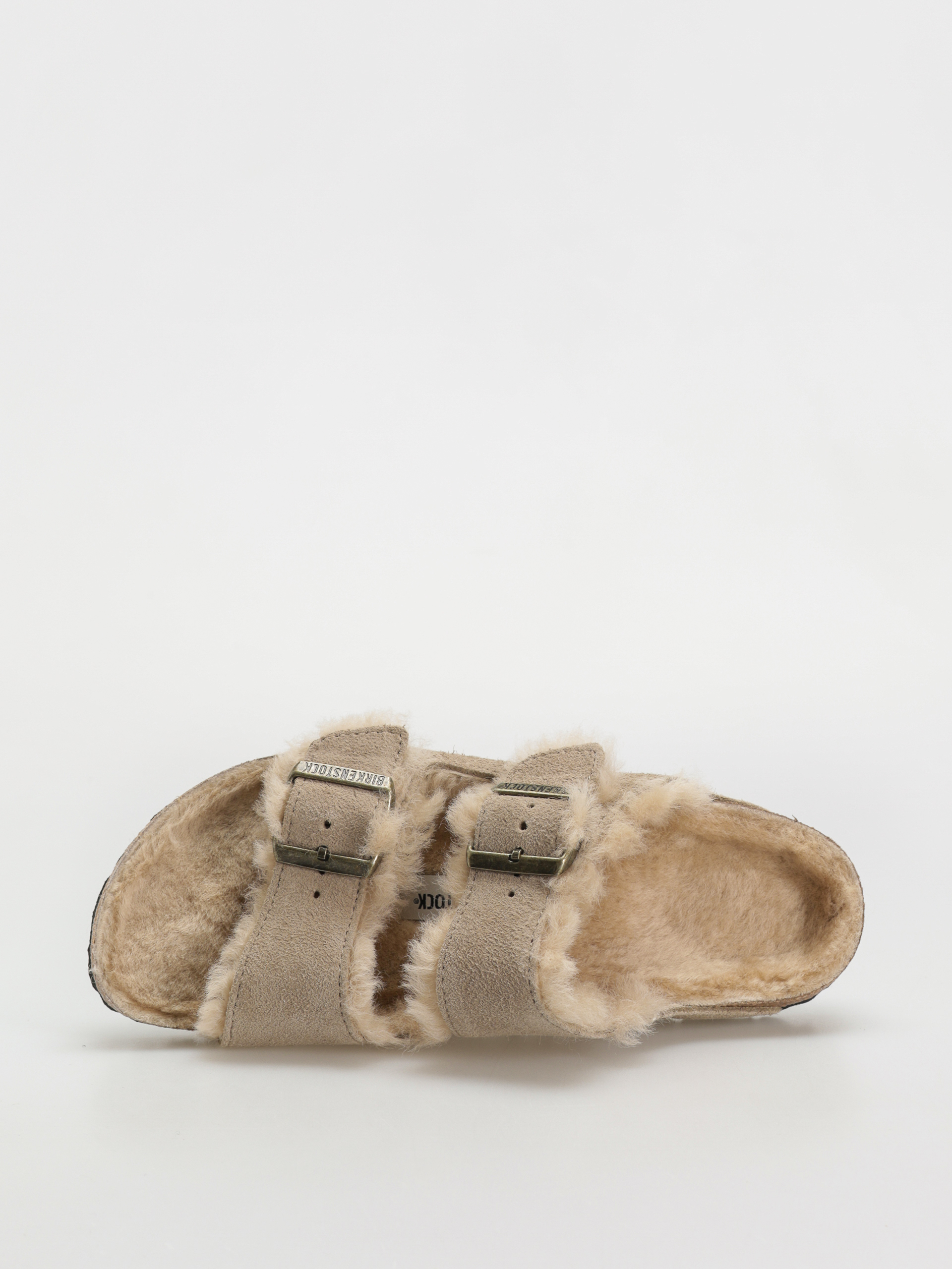 Klapki Birkenstock Arizona Shearling Suede Leather Fur Narrow Wmn (taupe)