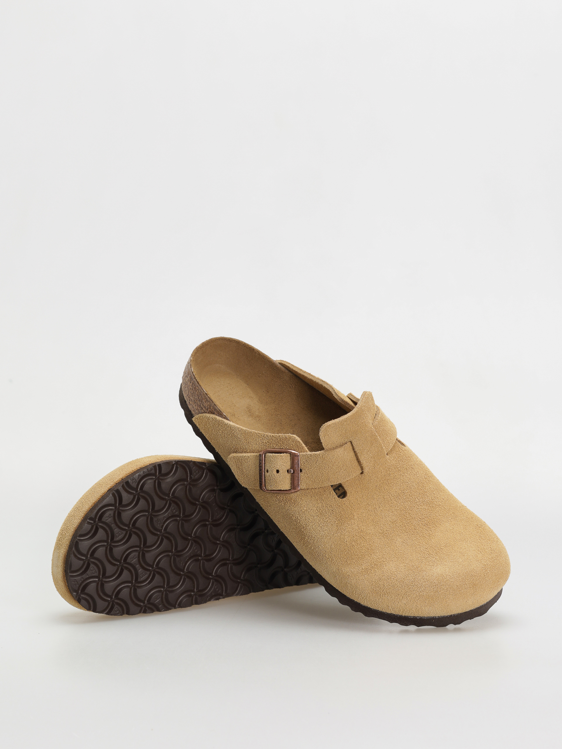 Klapki Birkenstock Boston Suede Leather Regular (latte cream)