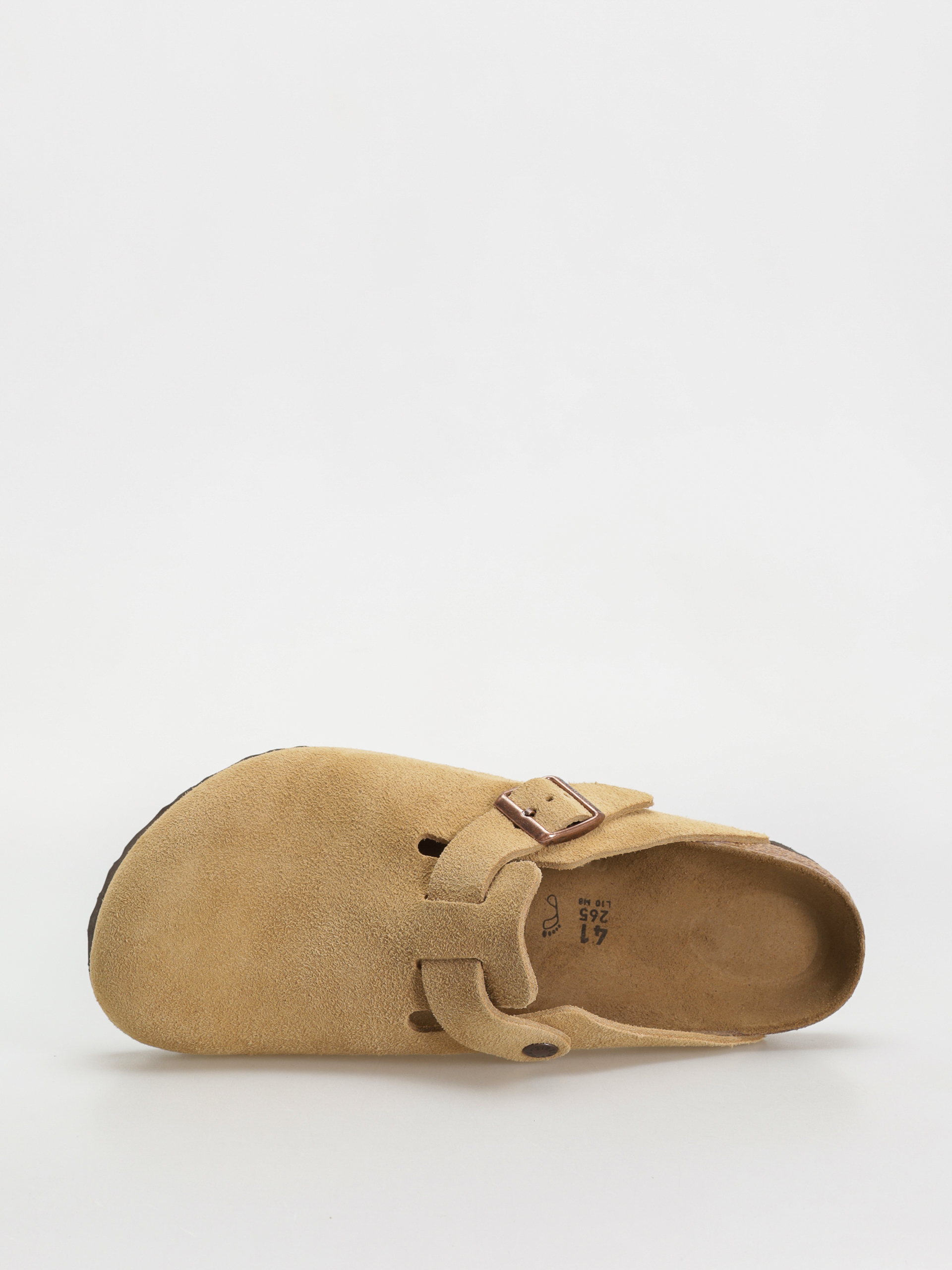 Klapki Birkenstock Boston Suede Leather Regular (latte cream)