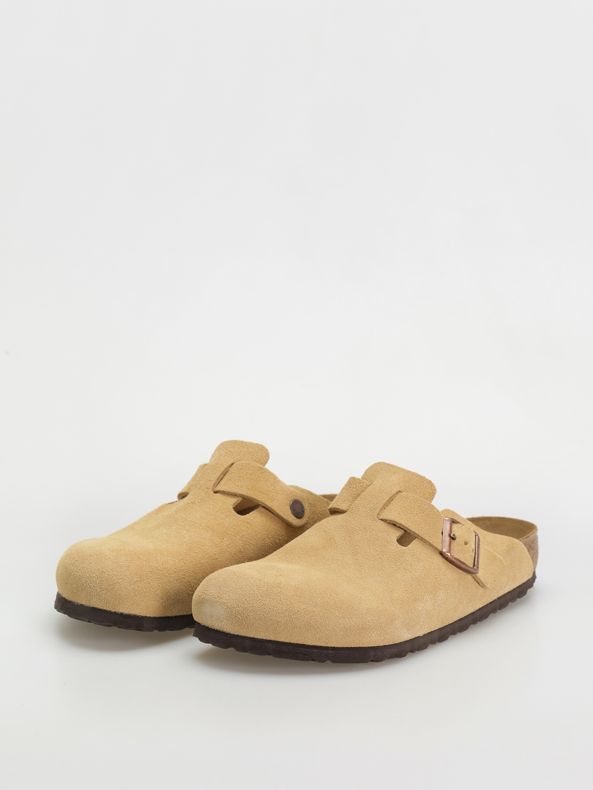 Klapki Birkenstock Boston Suede Leather Regular (latte cream)