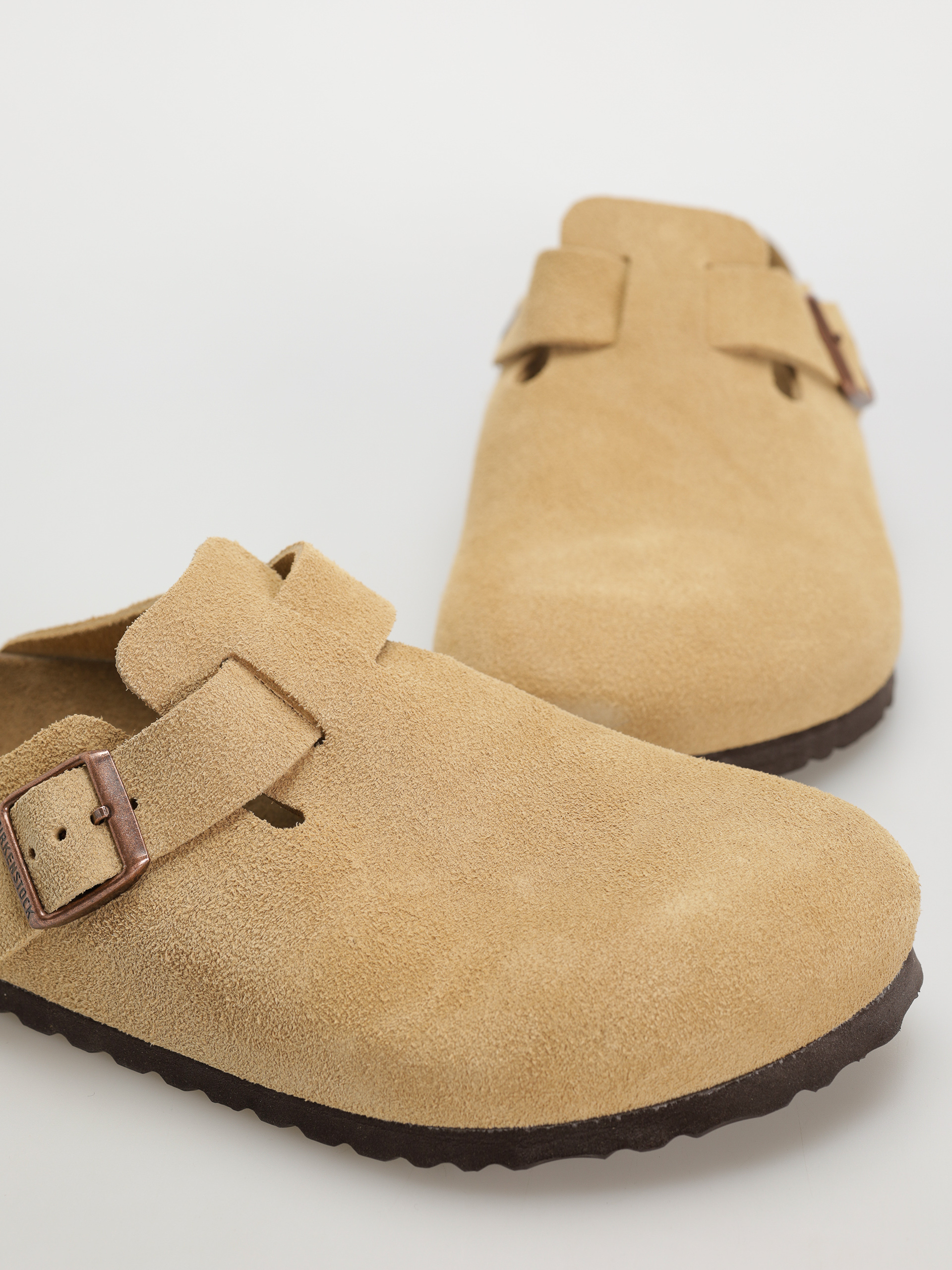 Klapki Birkenstock Boston Suede Leather Regular (latte cream)