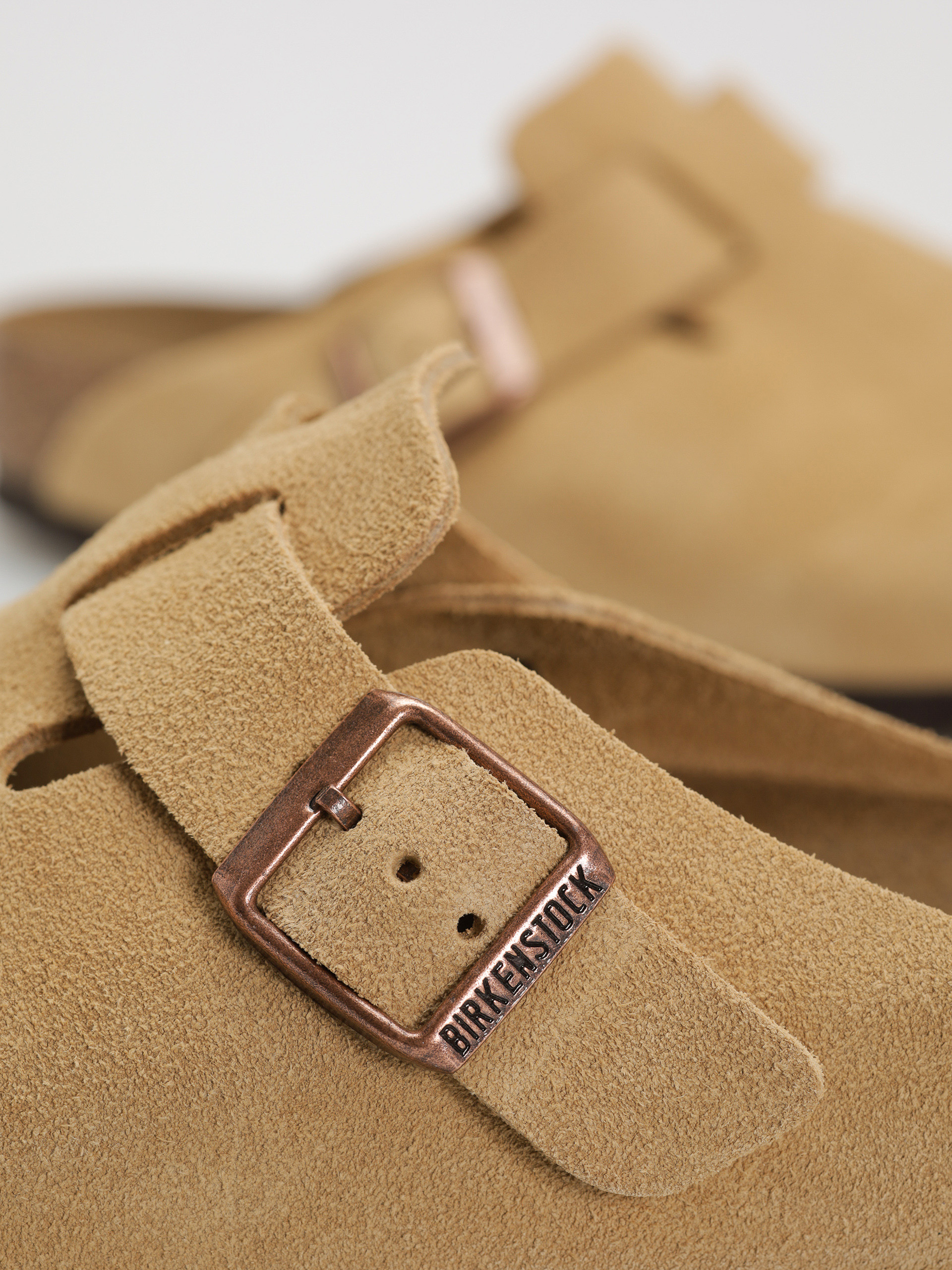 Klapki Birkenstock Boston Suede Leather Regular (latte cream)