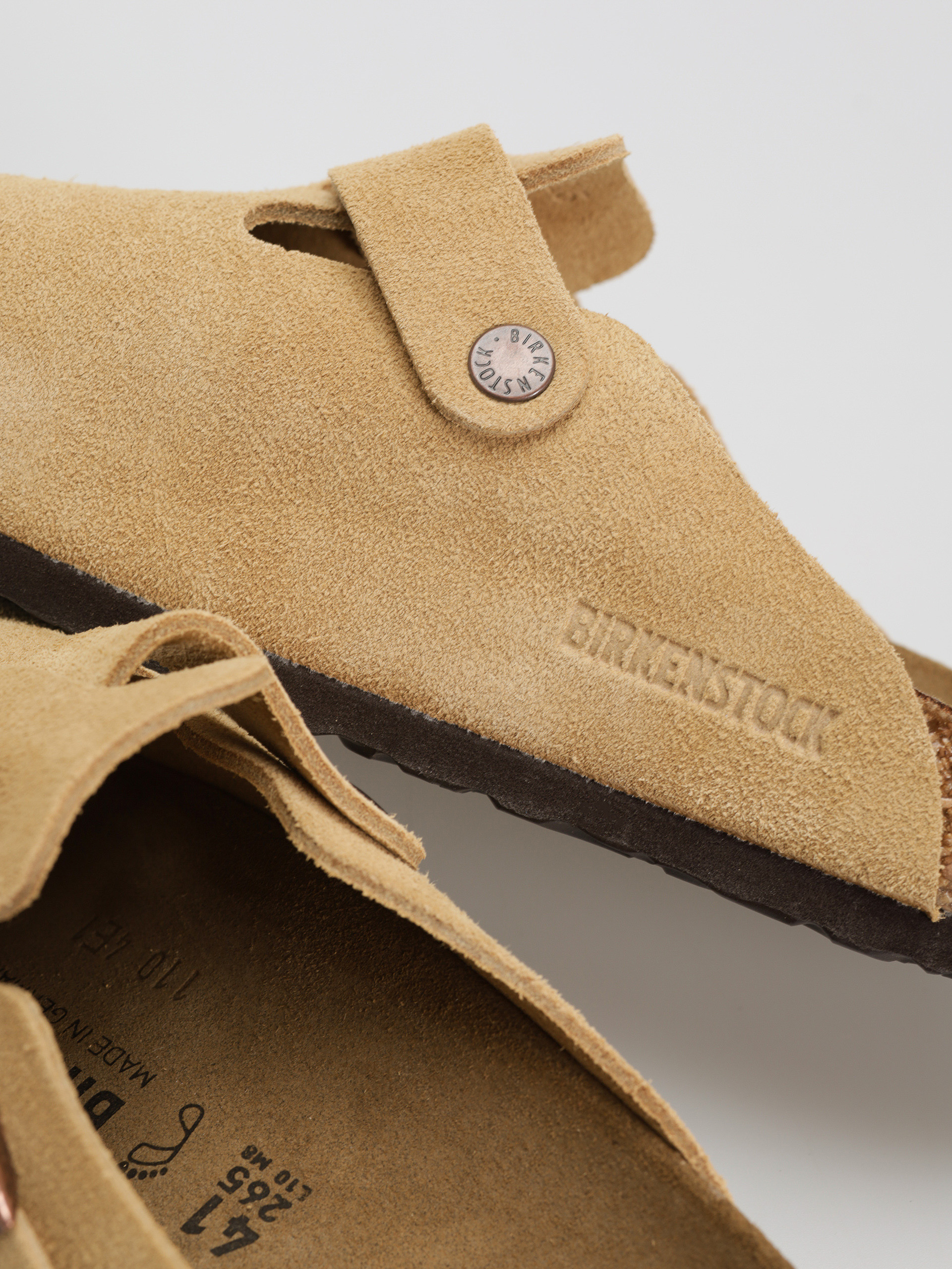 Klapki Birkenstock Boston Suede Leather Regular (latte cream)