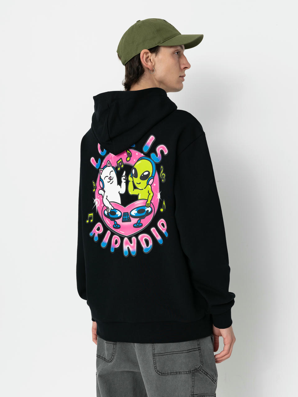 Bluza z kapturem RipNDip Love Is Ripndip HD (black)