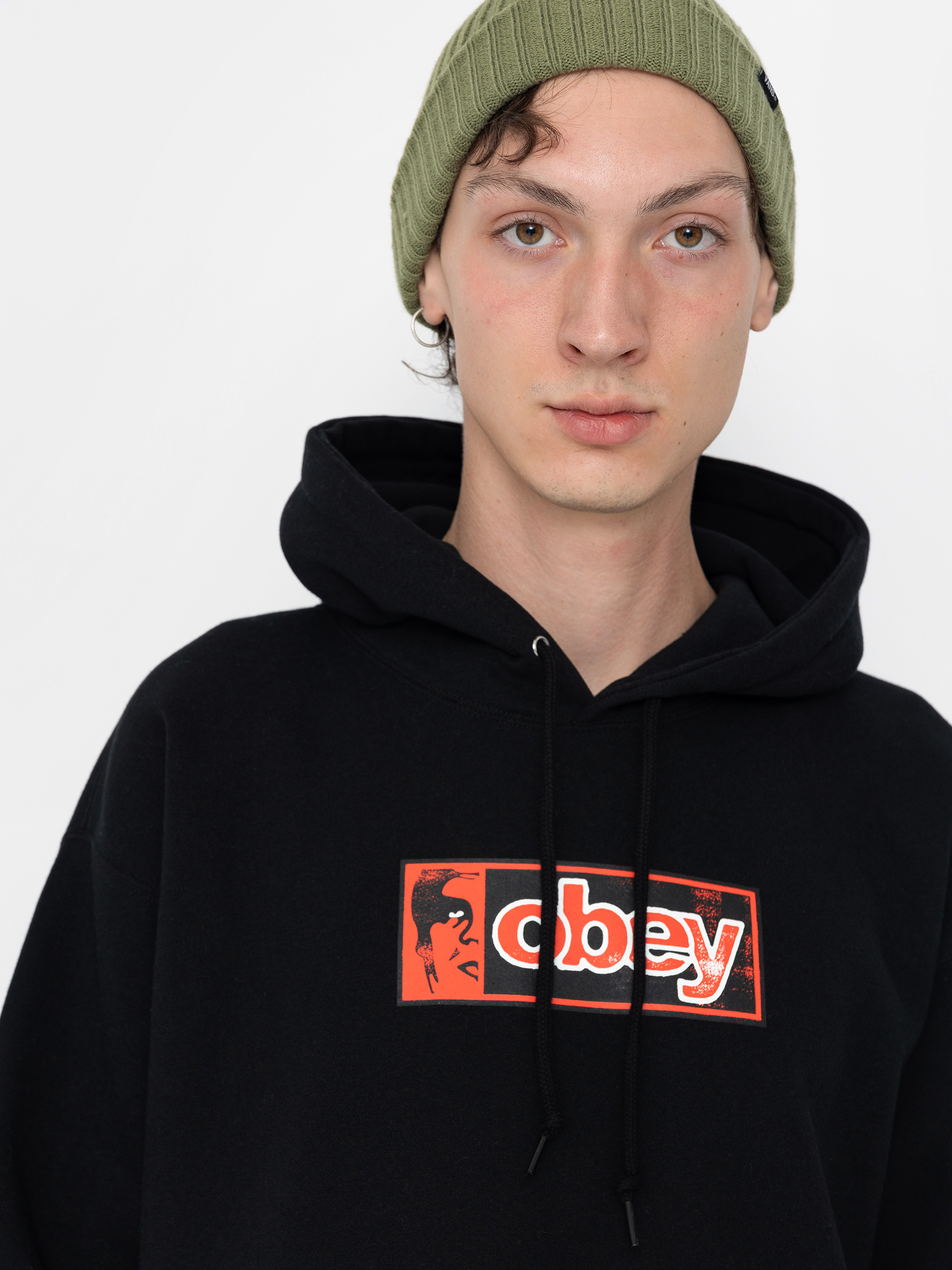 Bluza z kapturem OBEY Half Icon HD (black)