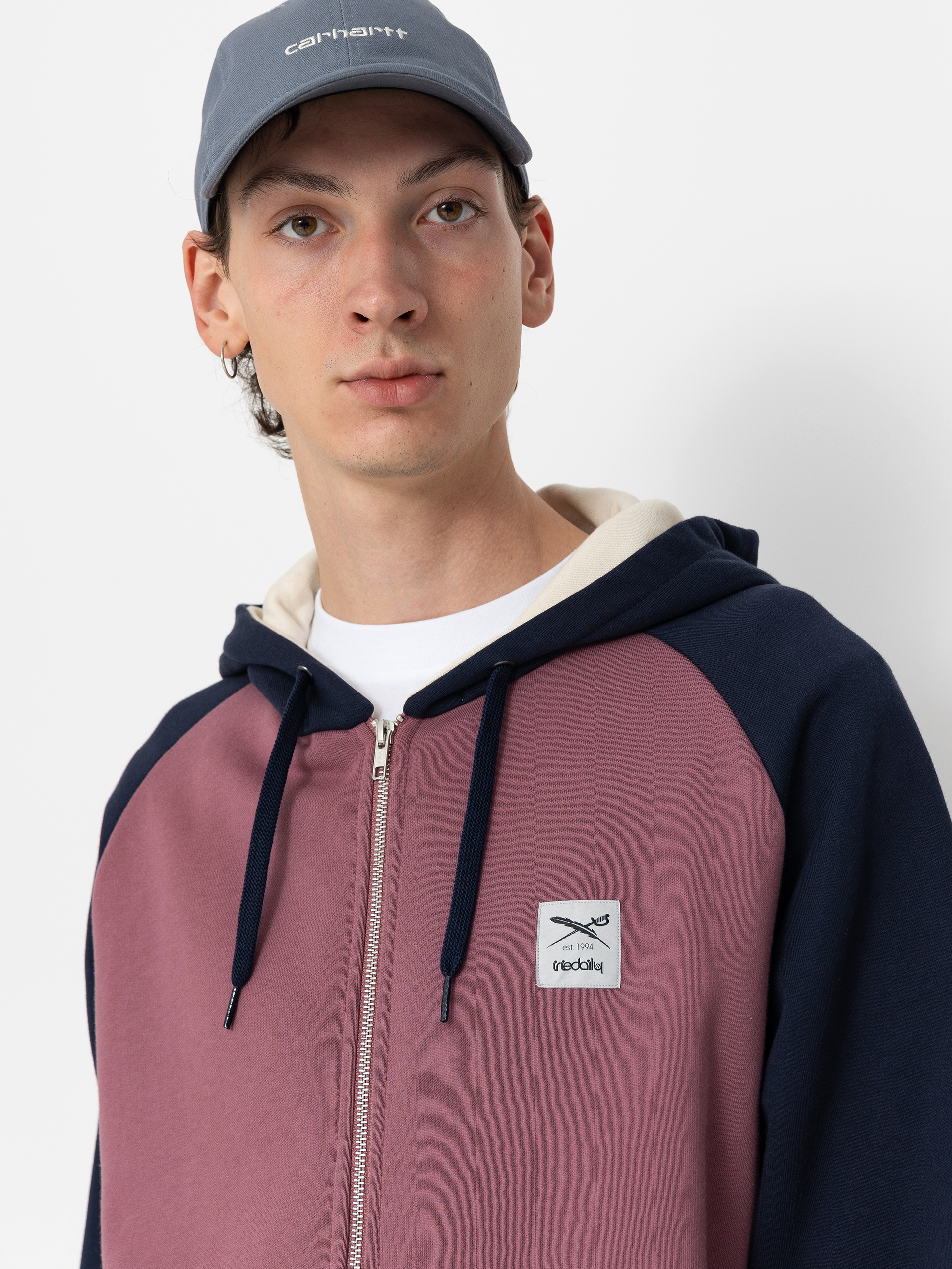 Bluza z kapturem Iriedaily De College 2 ZHD (navy red)