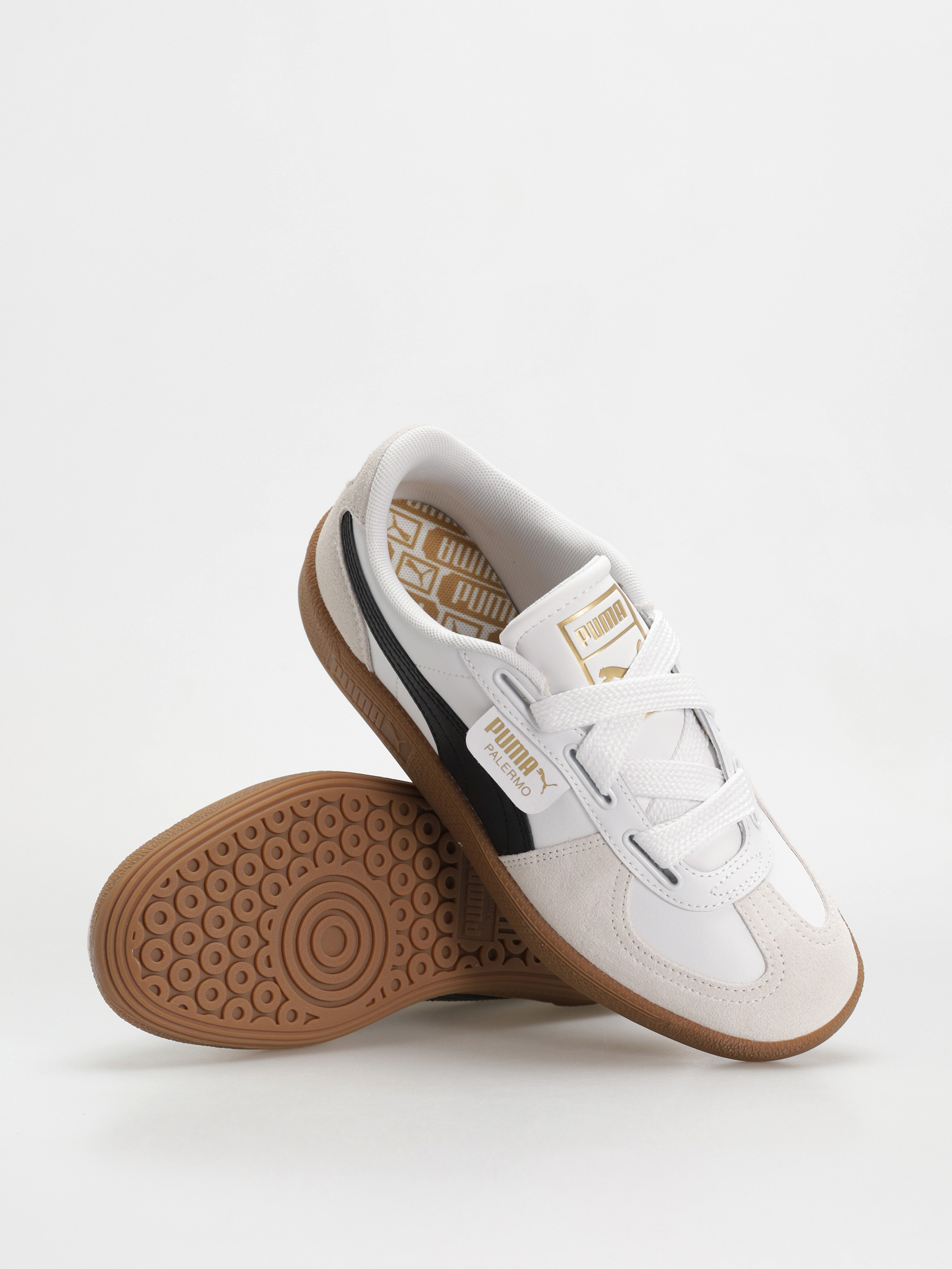 Buty Puma Palermo Wide Lace SD - biały (puma white puma black)