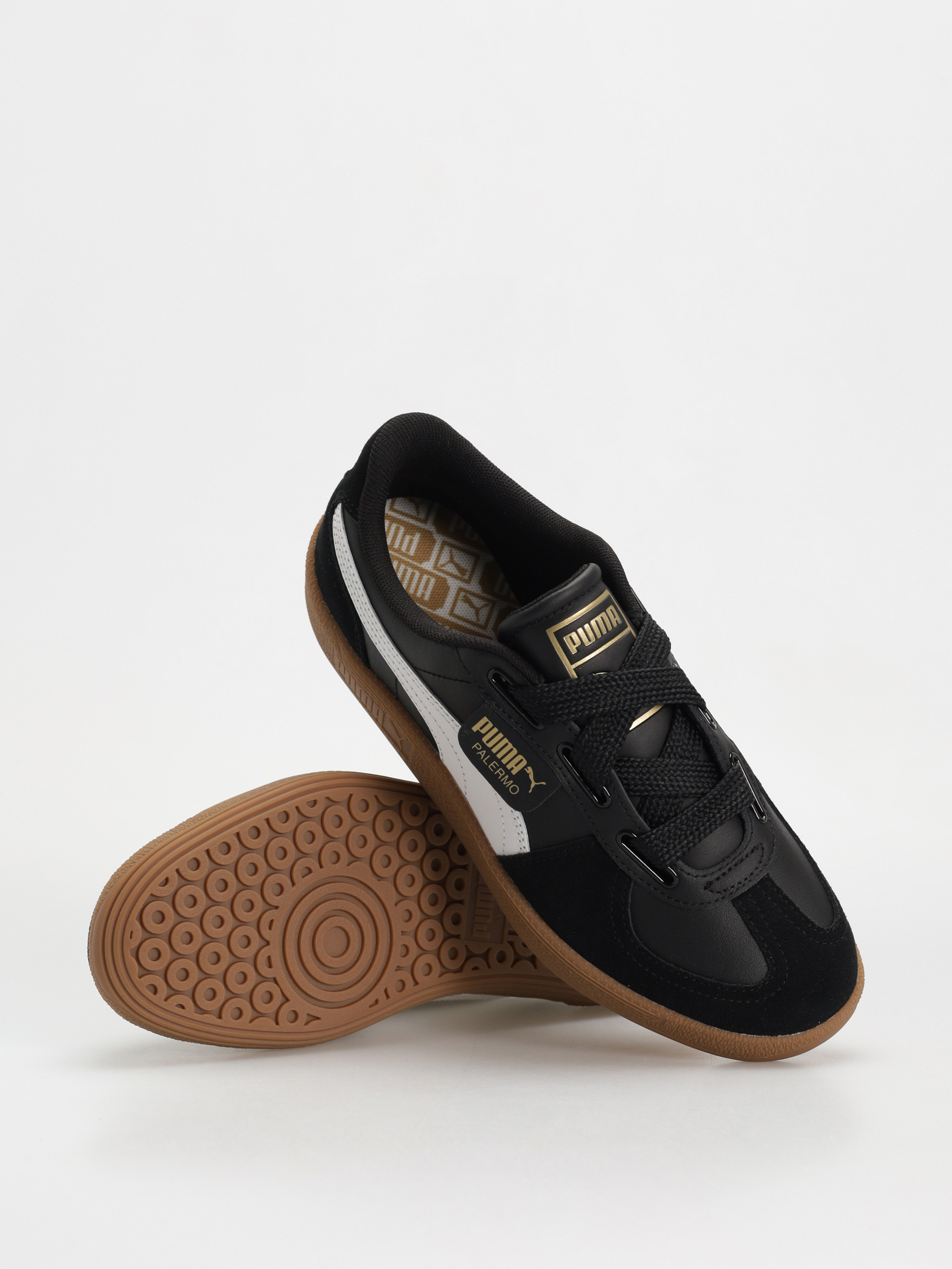 シューズ PUMA PALERMO WIDE LACE SD Buty Puma Palermo Wide Lace SD - biały (puma white puma black)