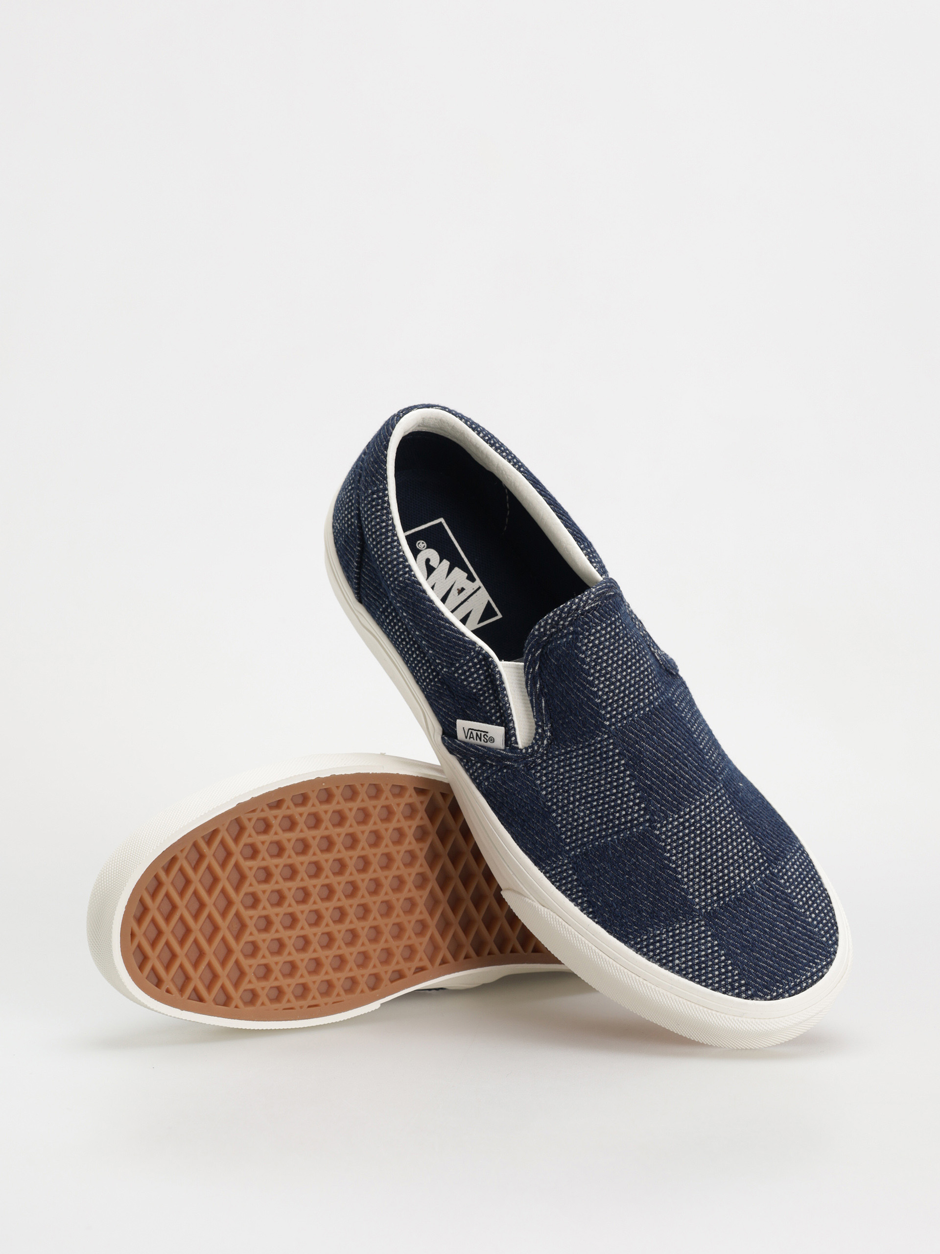 Buty Vans Classic Slip On - granatowy (denim check navy)