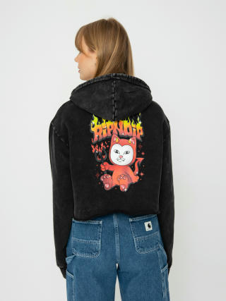 Bluza z kapturem RipNDip Scary Cute Cropped HD Wmn (black wash)